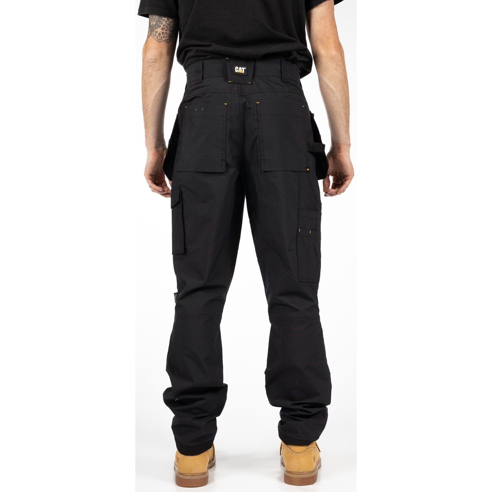 Caterpillar Nexus Holster Stretch Pocket Pantalons Noirs En Coton Pour Hommes - Extérieur