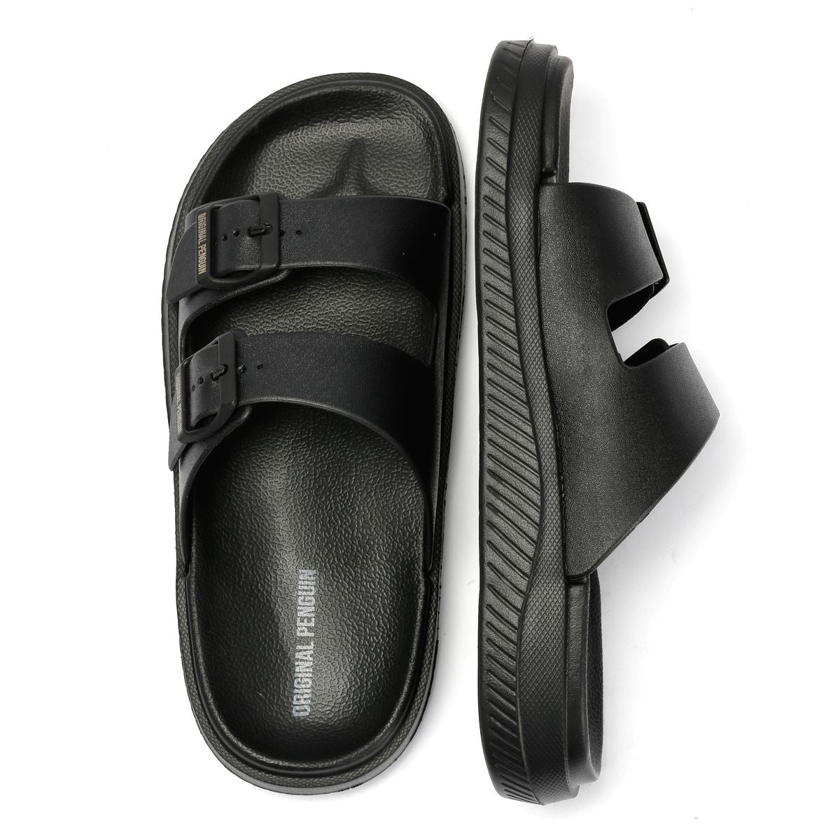 Penguin Playa Sandales Noires Pour Hommes
