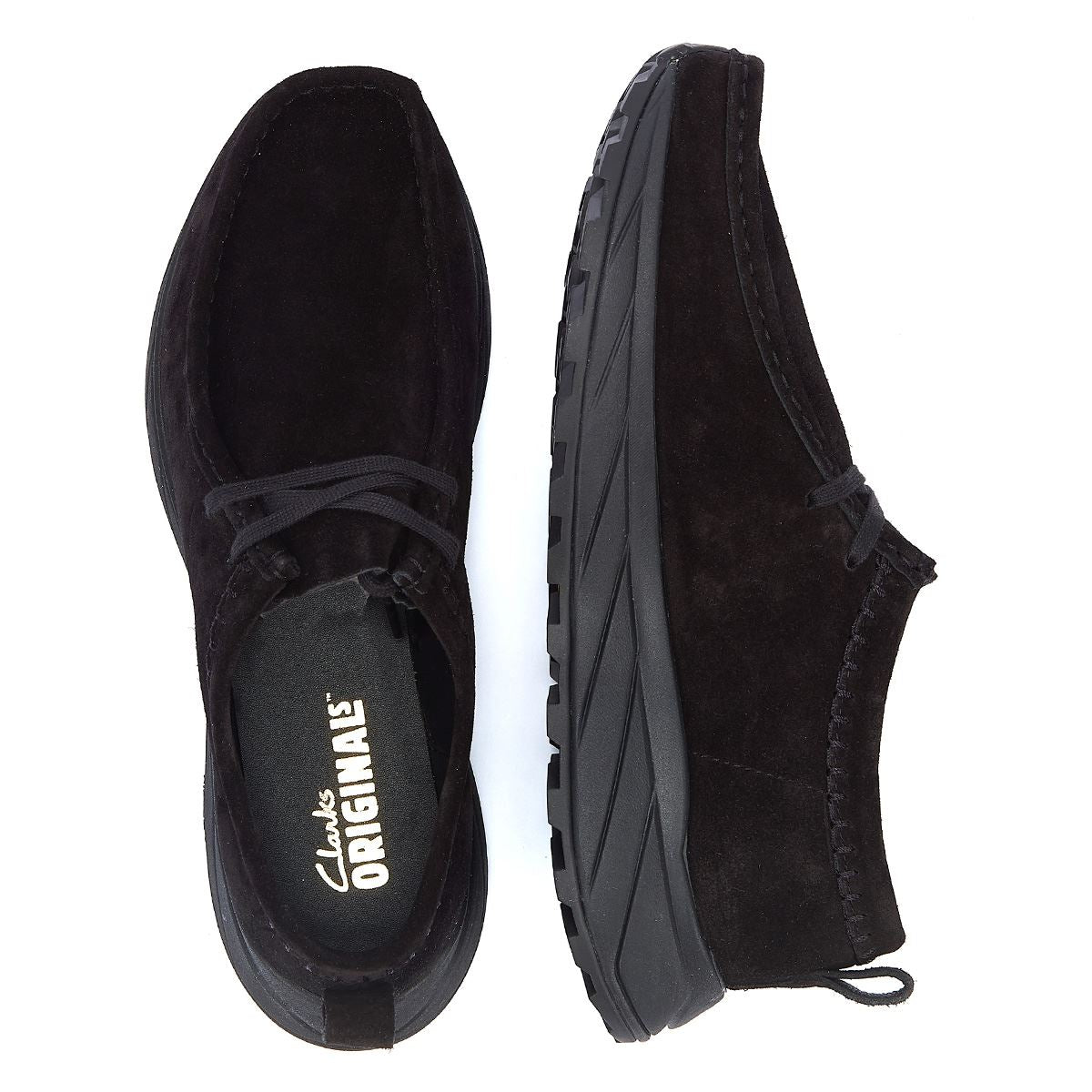 Clarks Originals Walla Eden Lo Mocassins Noirs En Daim Pour Homme