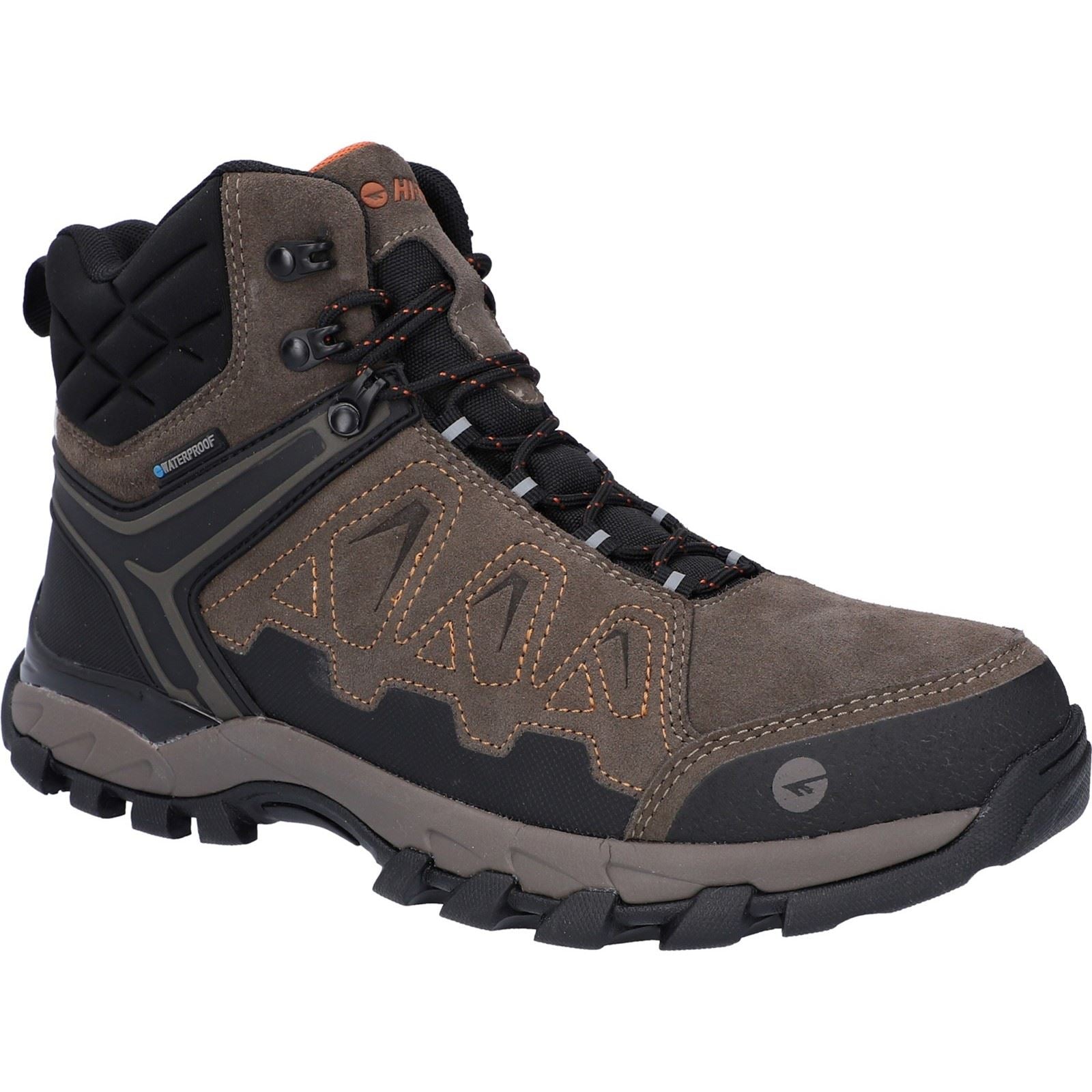 Hi-Tec V-Lite Explorer WP Chaussures De Randonnée Pour Hommes En Cuir Suédé De Vache Couleur Marron/Châtaigne/Orange