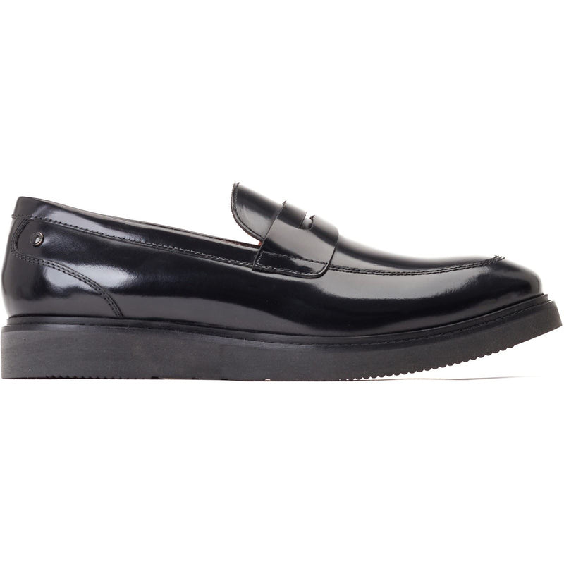 Base London Sid Mocassins Noirs En Cuir Pour Hommes