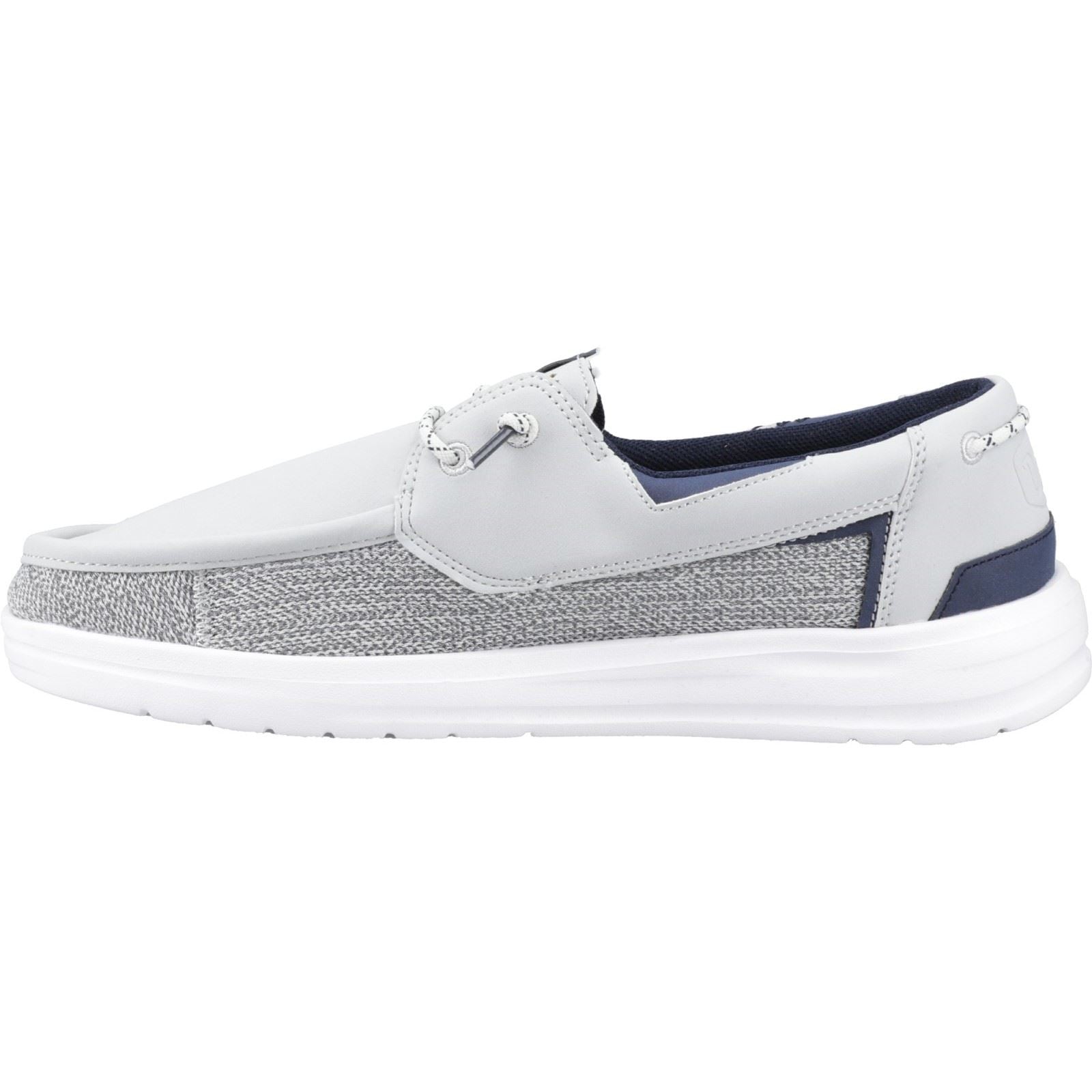 HEYDUDE Welsh Grip Classic Mesh Chaussures Bateau Pour Homme En Mélange De Coton Gris Tempête/Marine