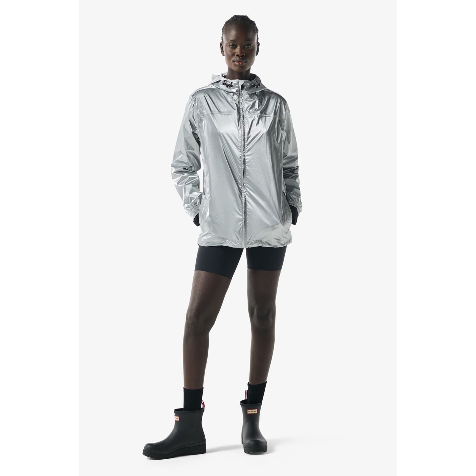 Hunter Packable Veste De Pluie Argentée Unisexe Pour Adultes, Pliable