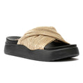 Desert Fleur Gabbro Sandales Pour Femmes En Satin Doré