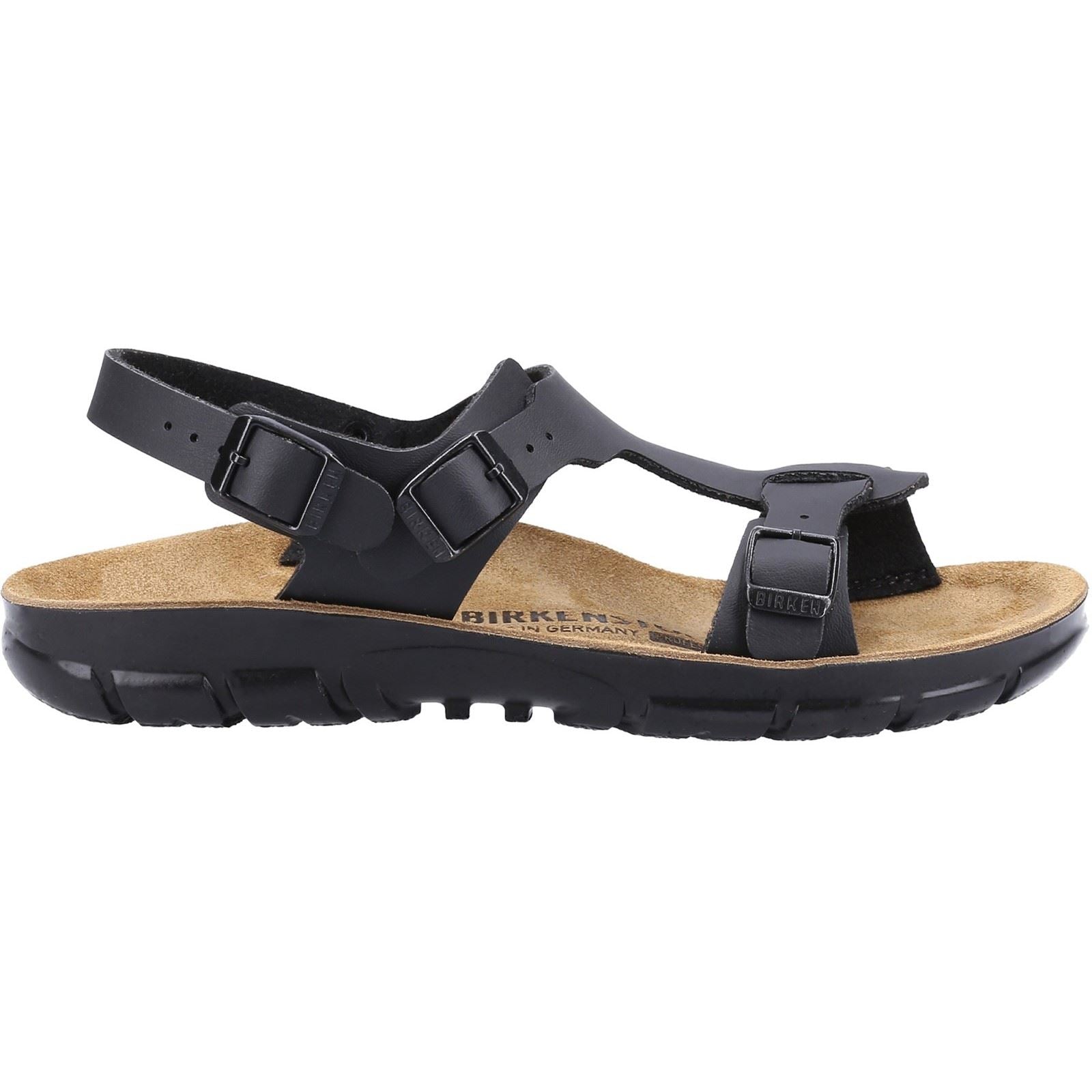 Birkenstock Saragossa Sandales Noires Synthétiques Pour Femmes