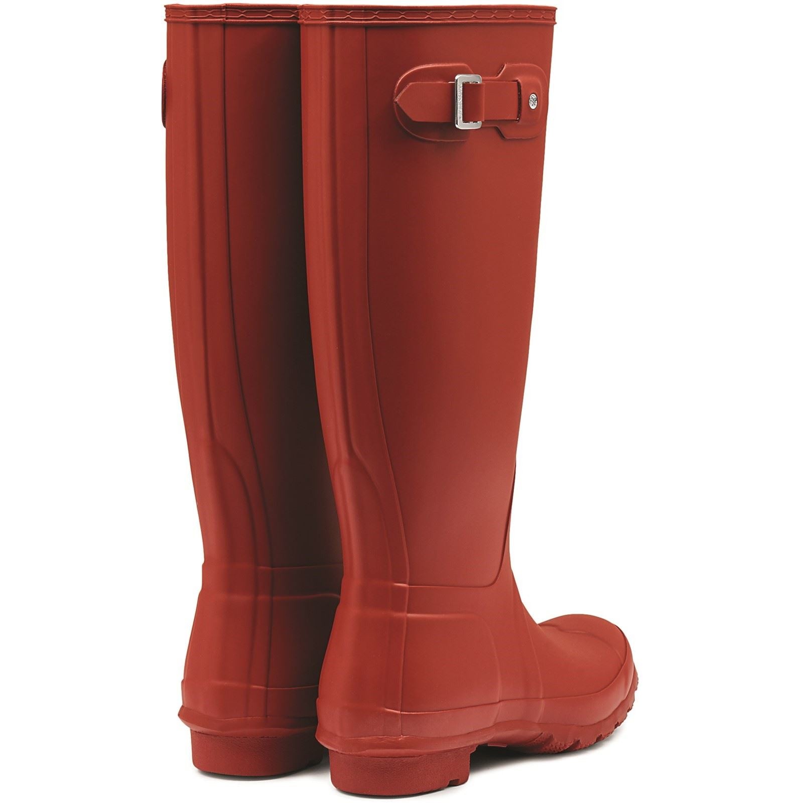 Hunter Original Tall Bottes En Caoutchouc Rouges Pour Femmes Style Militaire.