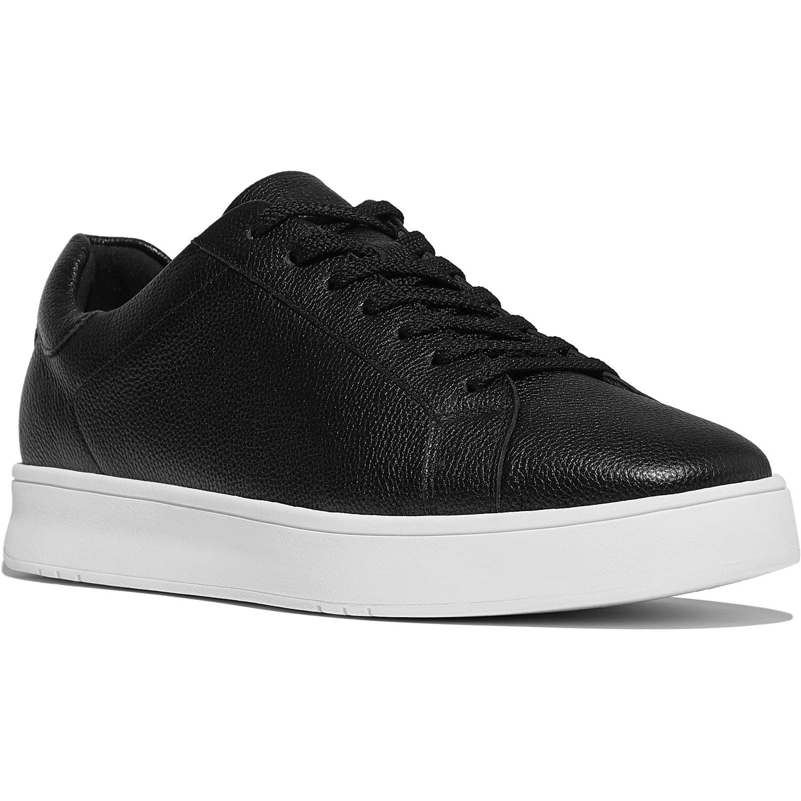 Fitflop Rally II Baskets Noires En Cuir Pour Hommes