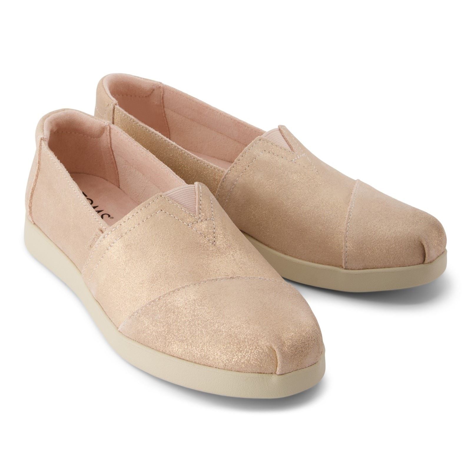 TOMS Alpargata Plus Espadrilles En Cuir Pour Femmes De Couleur Rose Pâle