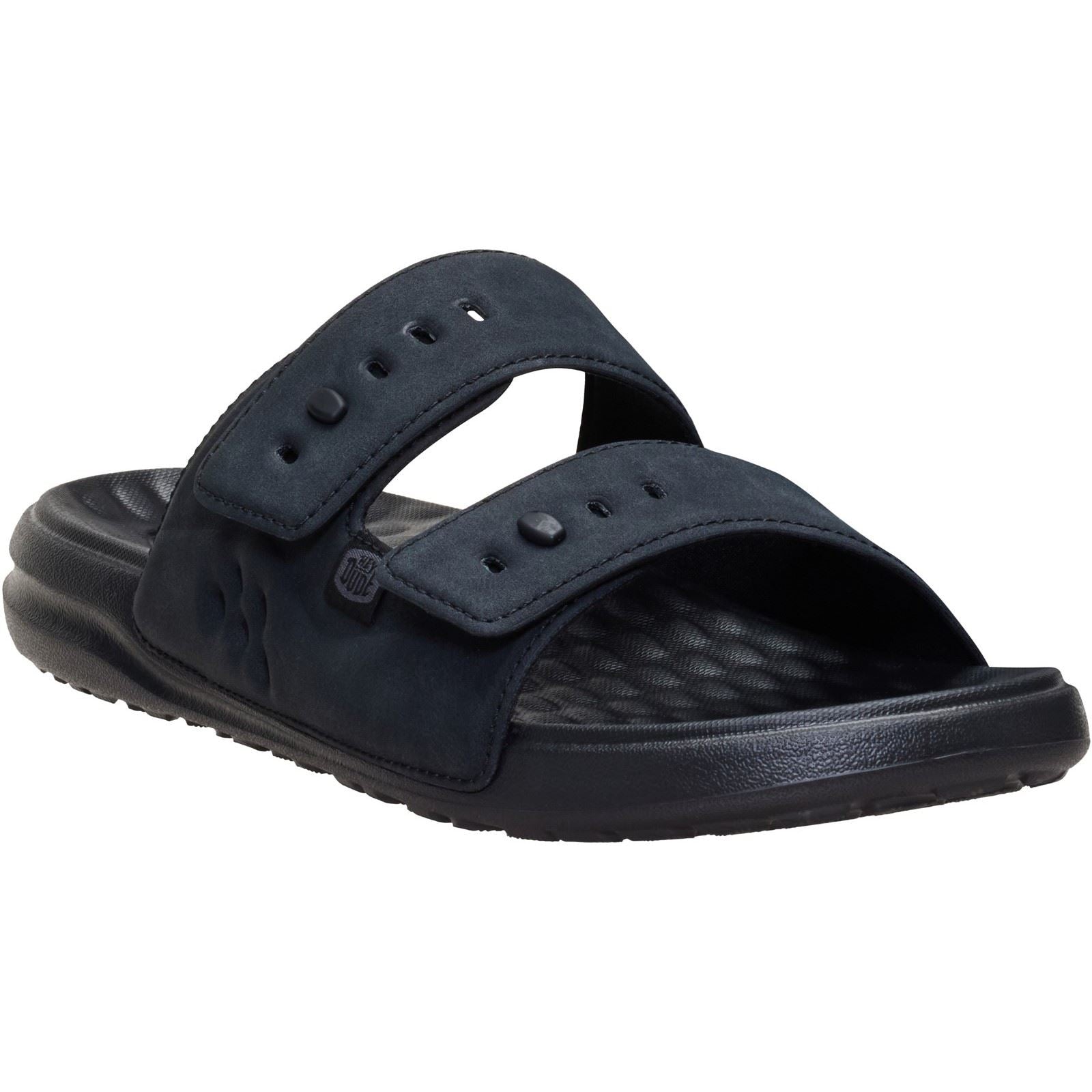HEYDUDE Wave 2 Strap Sandales Noires/Noires Pour Hommes En Polyuréthane