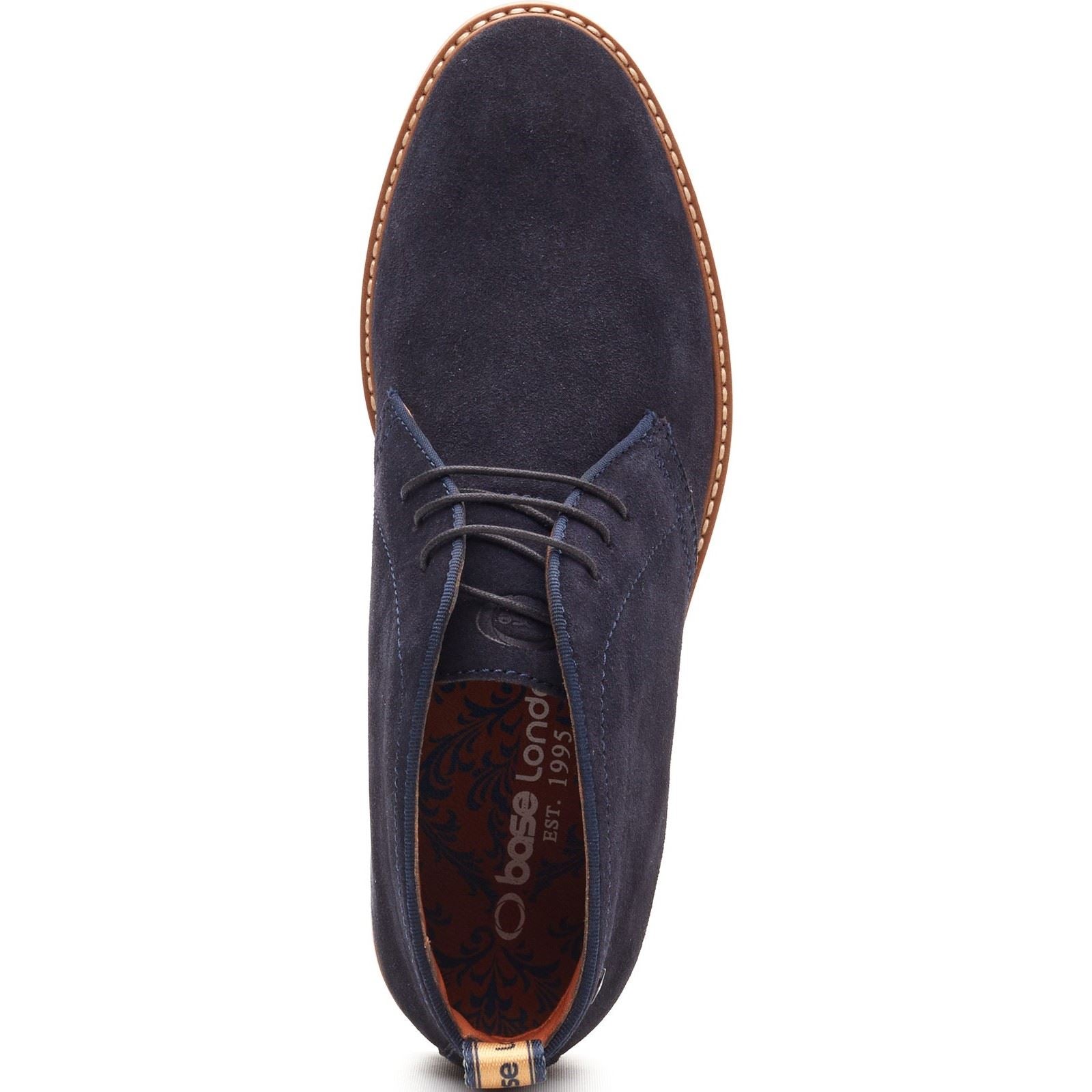 Base London Carlton Chukka Bottes En Cuir Pour Hommes Bleu Marine