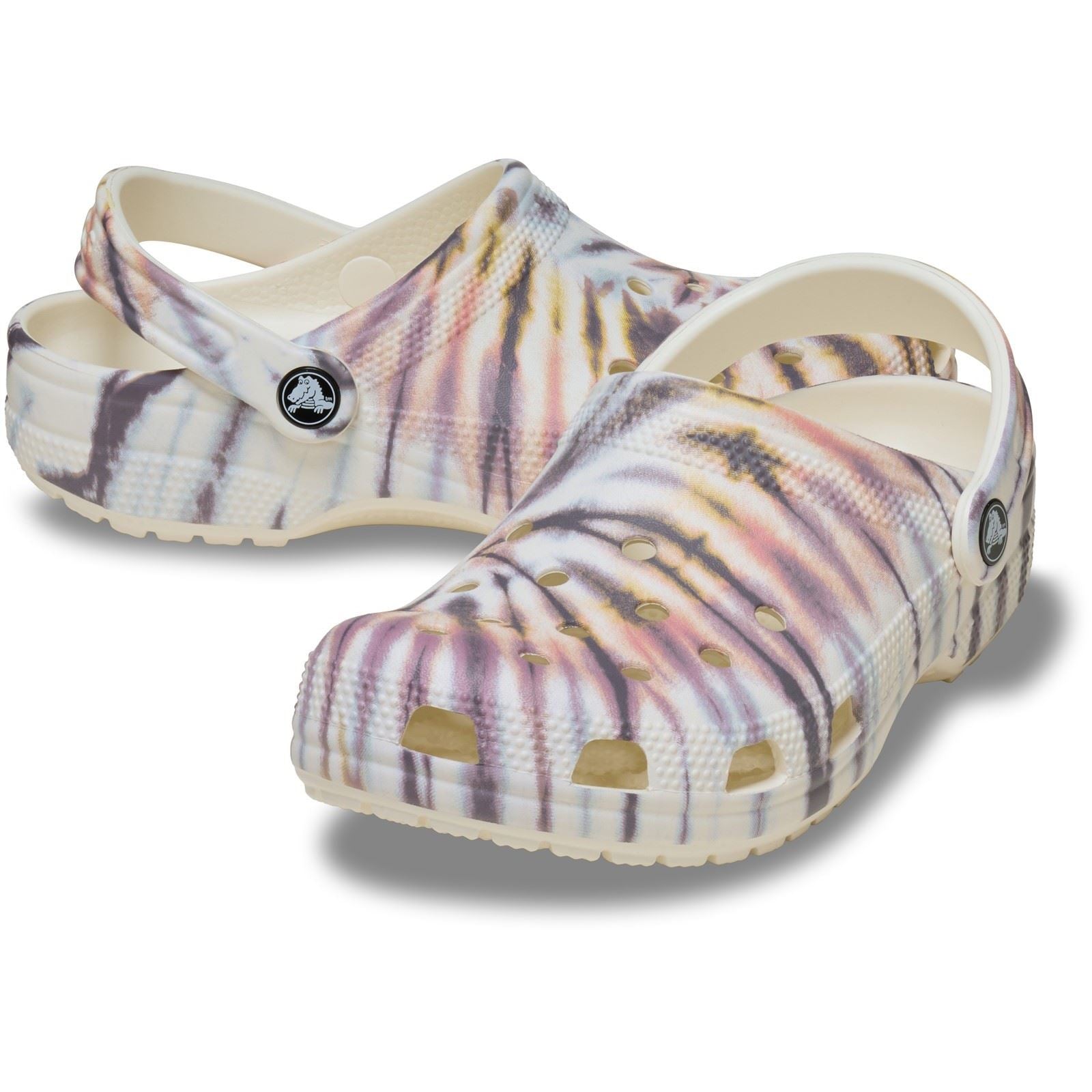 Crocs Classic Tie Dye Clog Sabots Thermoplastiques Femmes Chalk/Multi