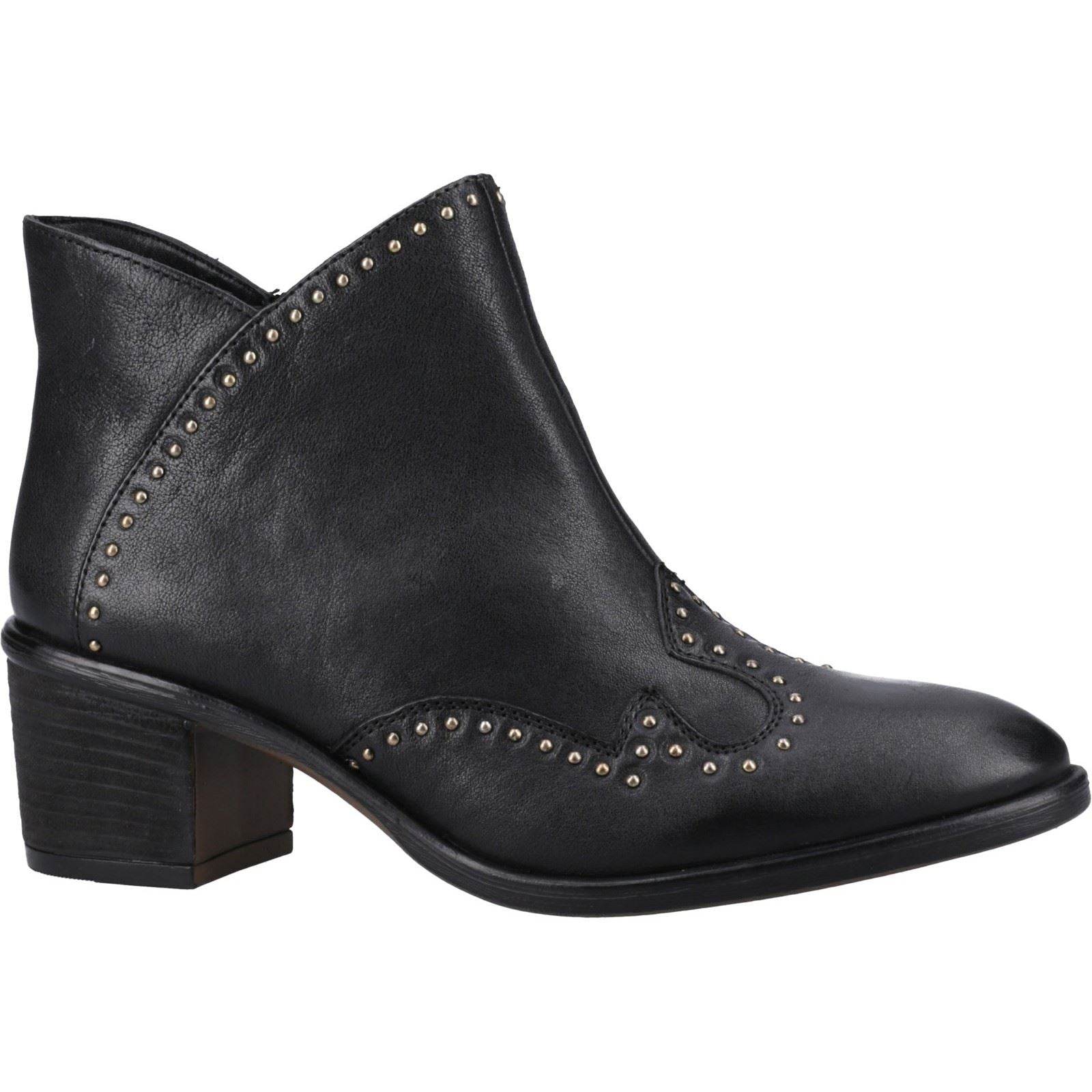 Hush Puppies Waverly Bottes Noires En Cuir Pour Femmes