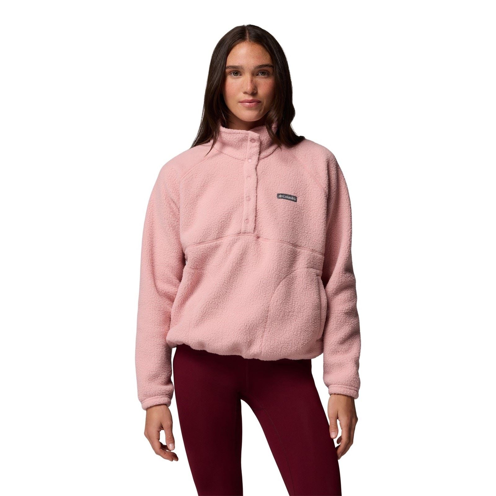 Columbia Jasper Ridge Pebbled Fleece Half Snap Pull Rouge En Polyester Pour Femmes