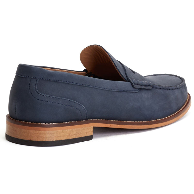 Base London Garfield Chaussures Bateau En Cuir Pour Homme, Bleu Marine