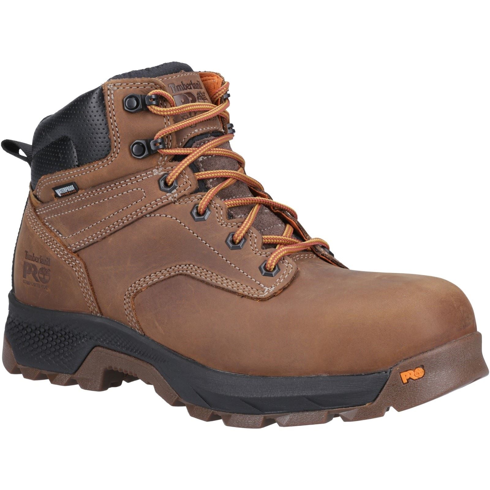 Timberland Pro Bottes De Sécurité En Cuir Marron Titan 6"