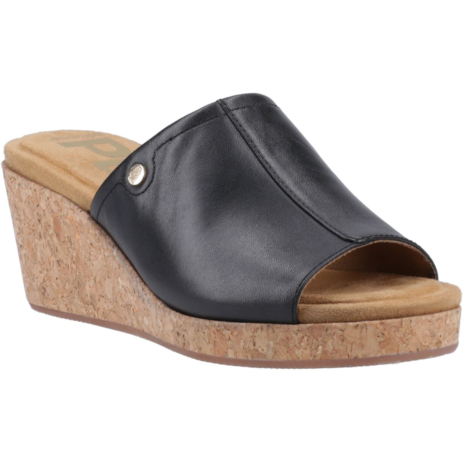 Hush Puppies Willow Escarpins Compensés Noirs Pour Femmes En Cuir