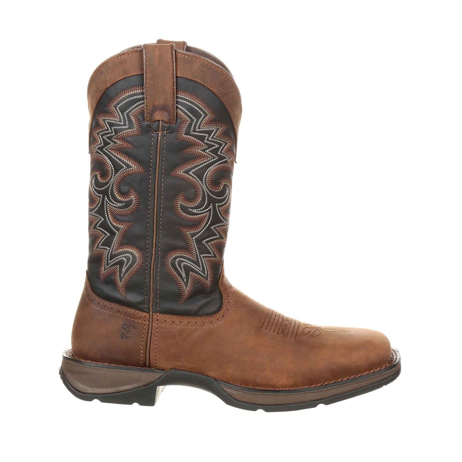Durango Rebel Chaussures En Cuir Pour Hommes En Chocolat/minuit