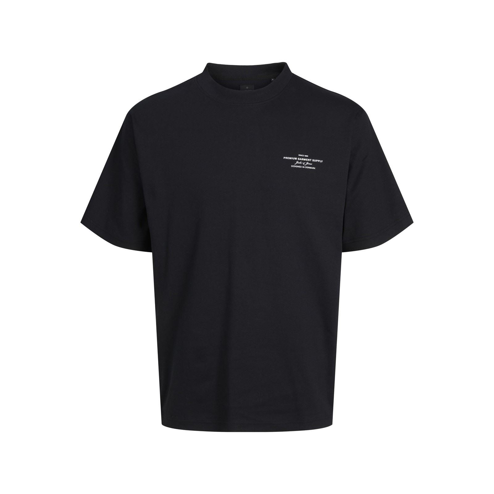 Jack & Jones Chad Branding T-Shirts À Manches Courtes Noirs En Coton Pour Hommes