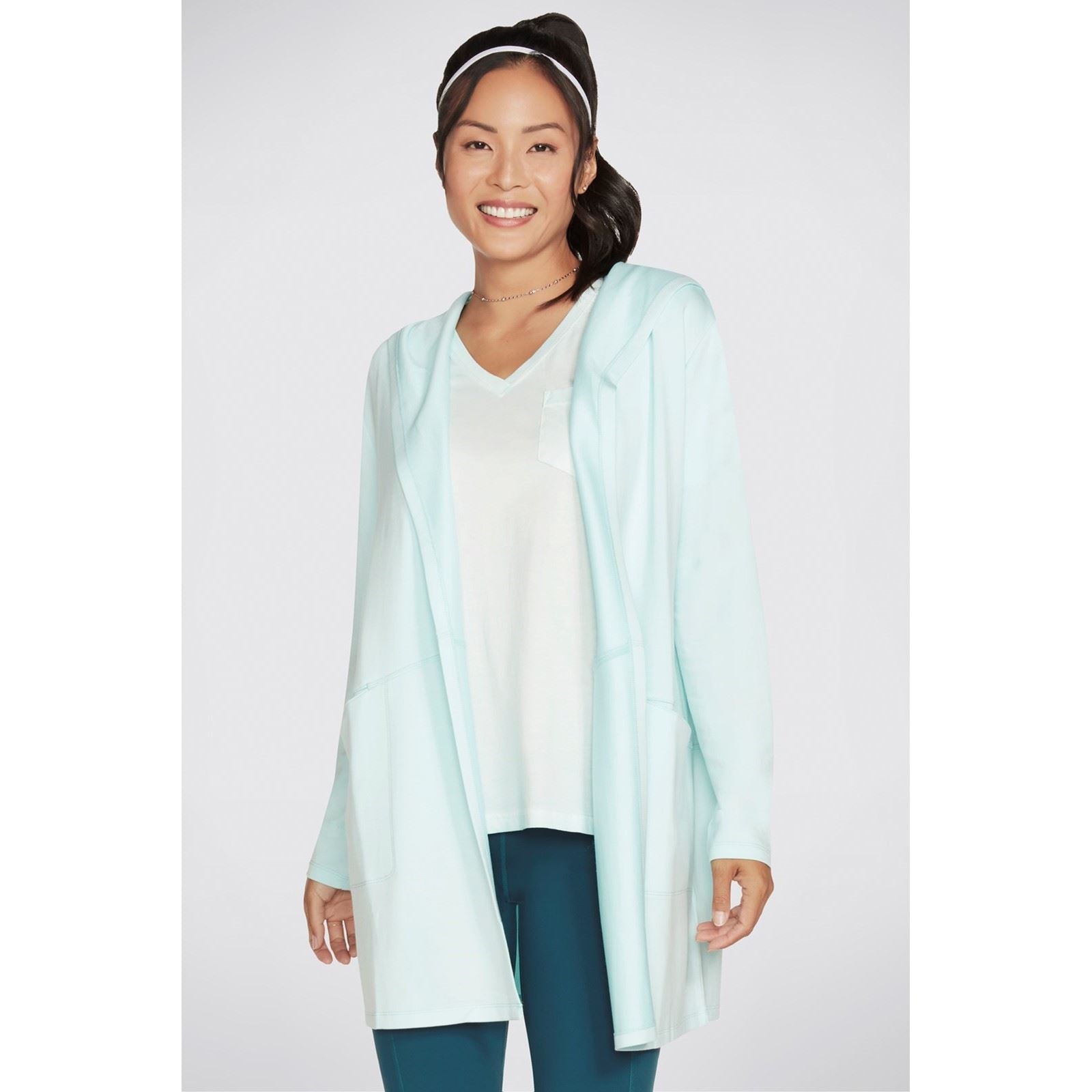 Skechers Performance Restful Gilets En Maille Bleus Pour Femmes