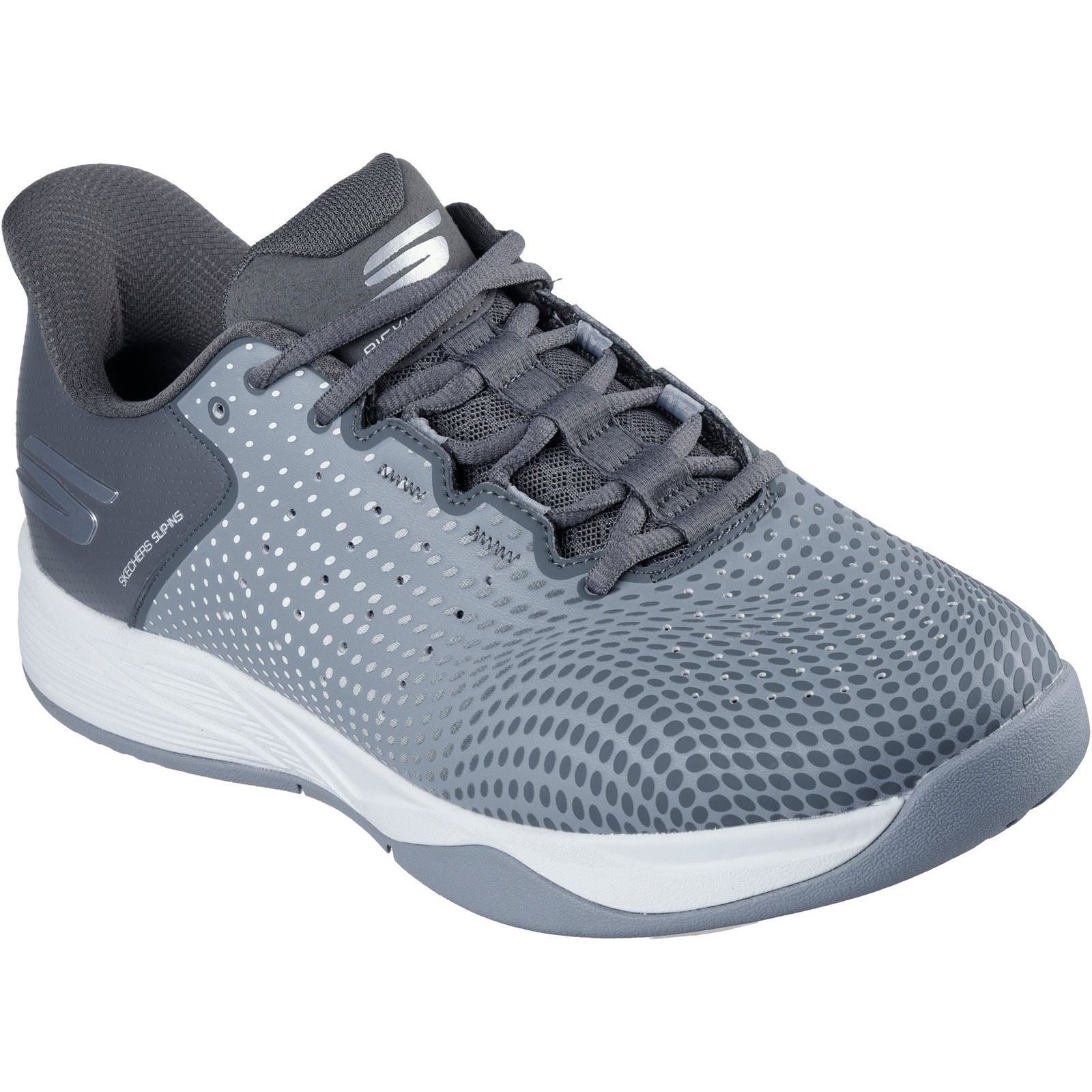 Skechers Performance Slip-ins Relaxed Fit Viper Court Reload Chaussures De Sport Pour Hommes En Polyuréthane Gris/charbon De Bois