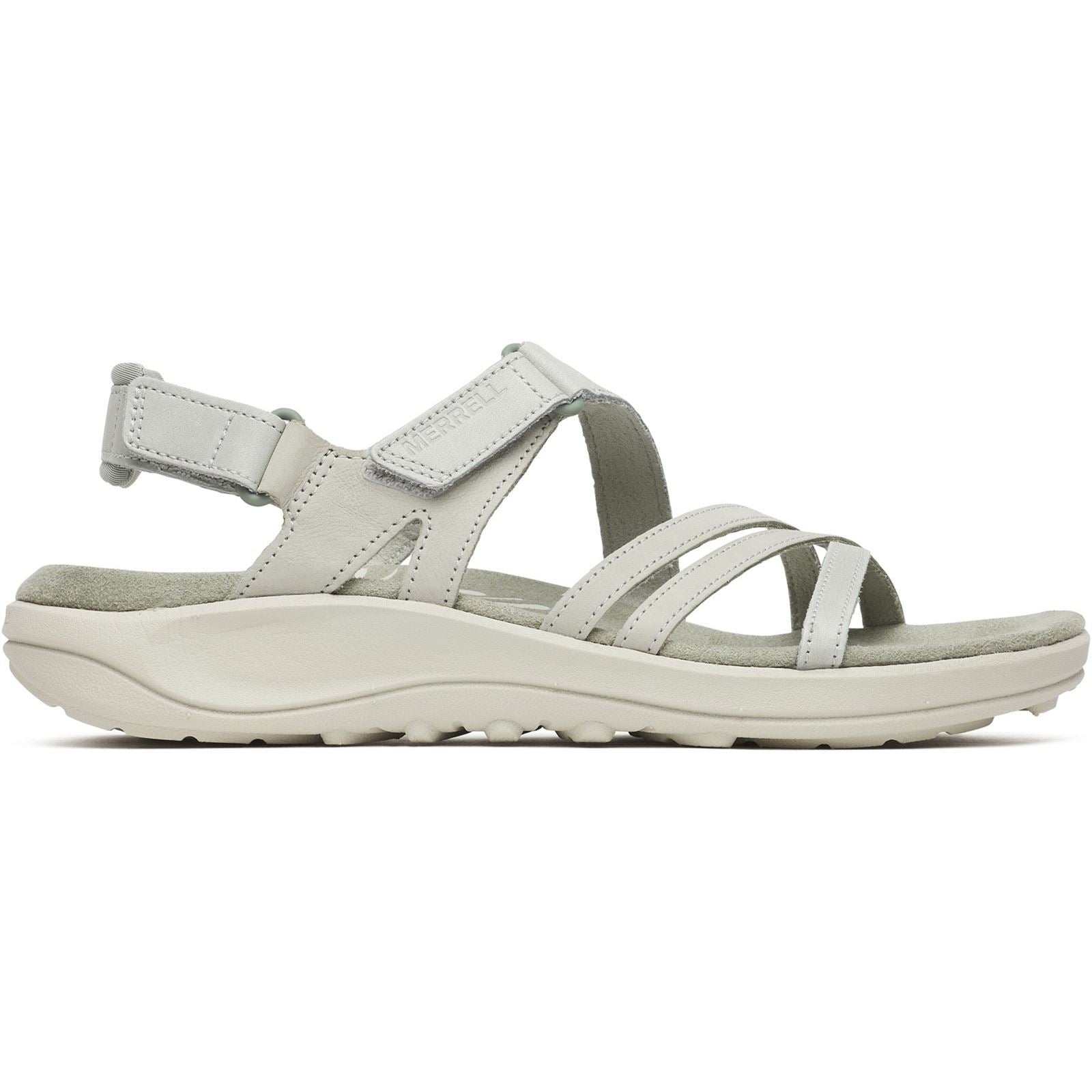 Merrell Harbor Backstrap Sandales En Cuir Pour Femmes Vert Clair
