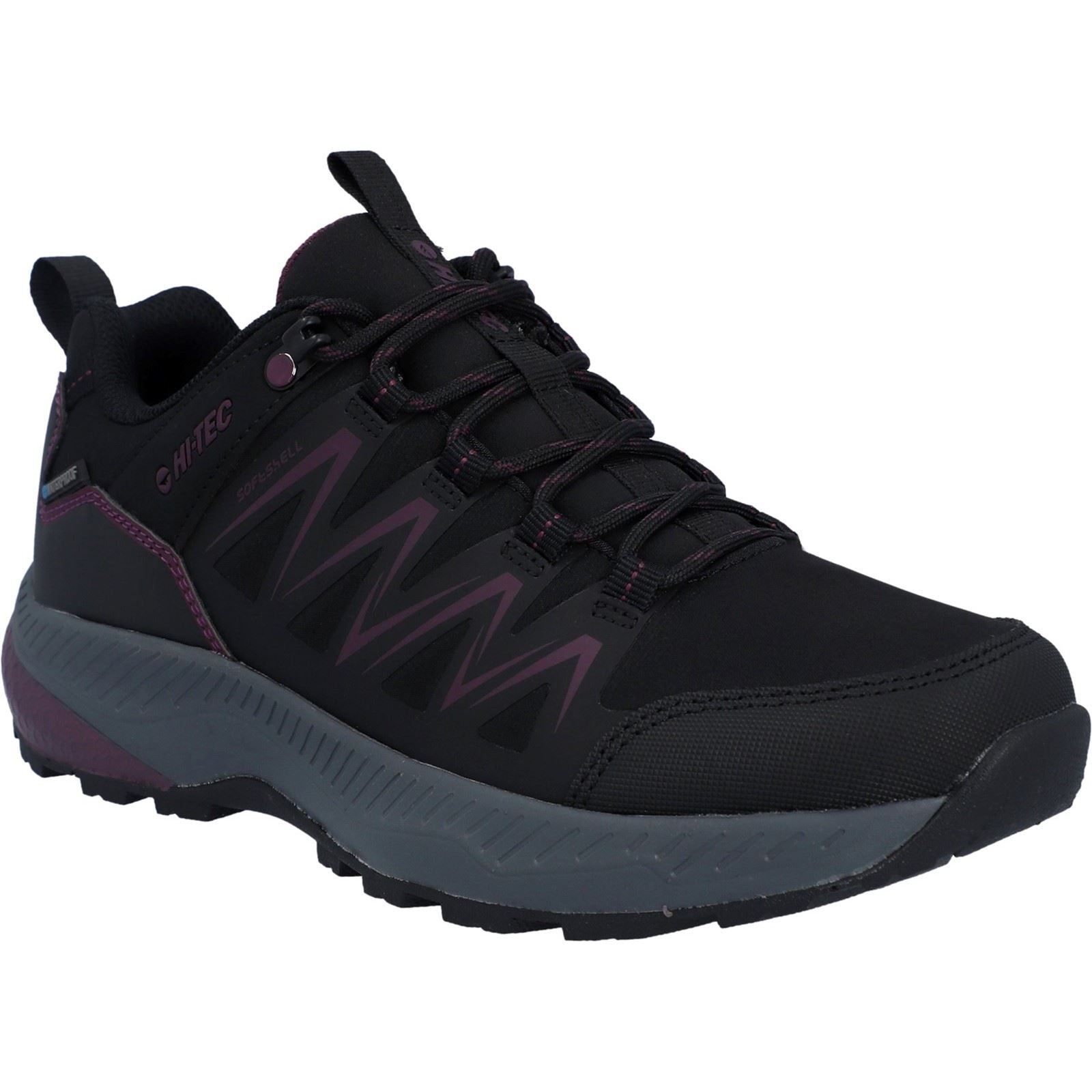 Hi-Tec Stealth Low Womens Bottes De Randonnée Pour Femmes En Polyester Noir/violet