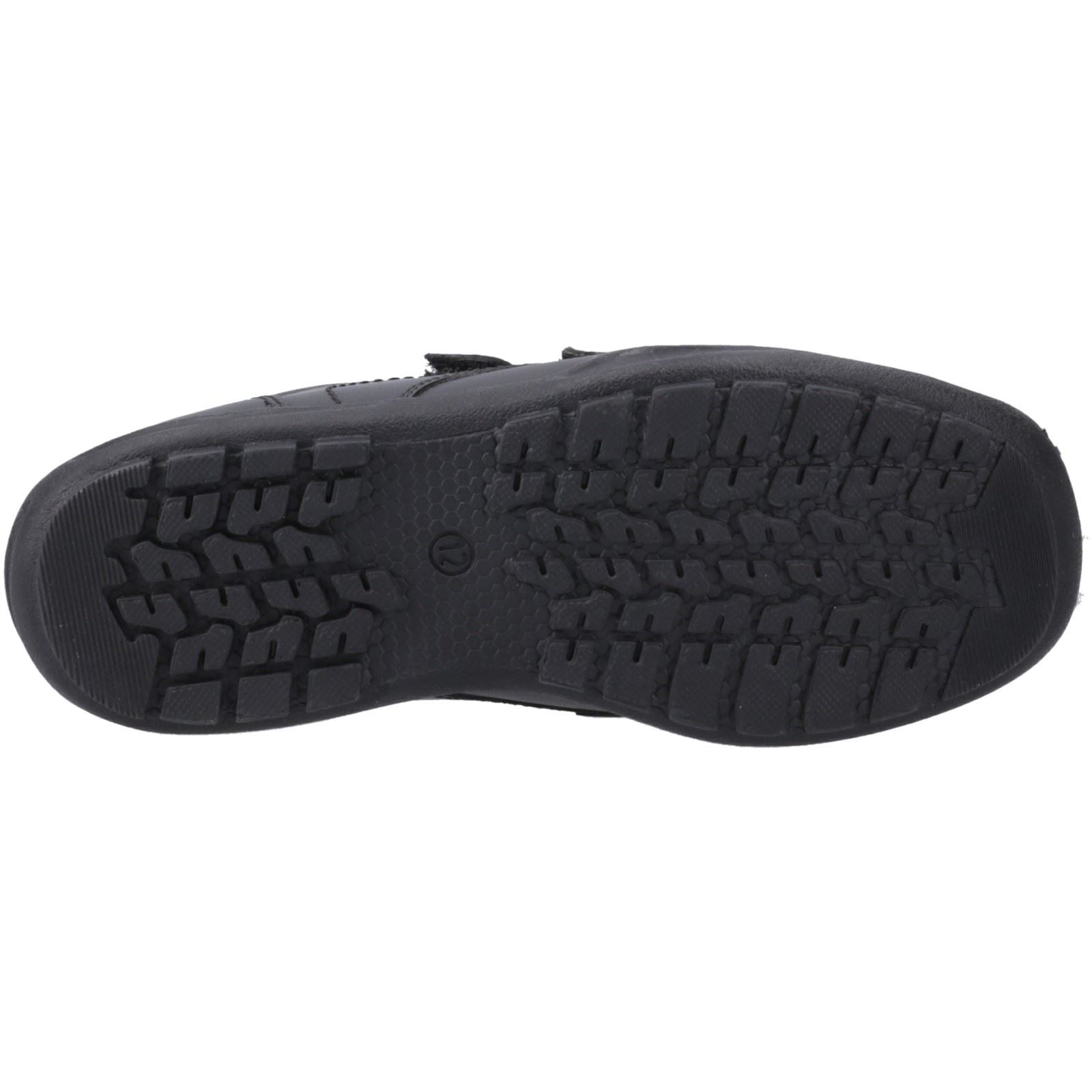 Hush Puppies Maddox Touch Fastening Chaussures Noires Pour Garçons En Cuir.