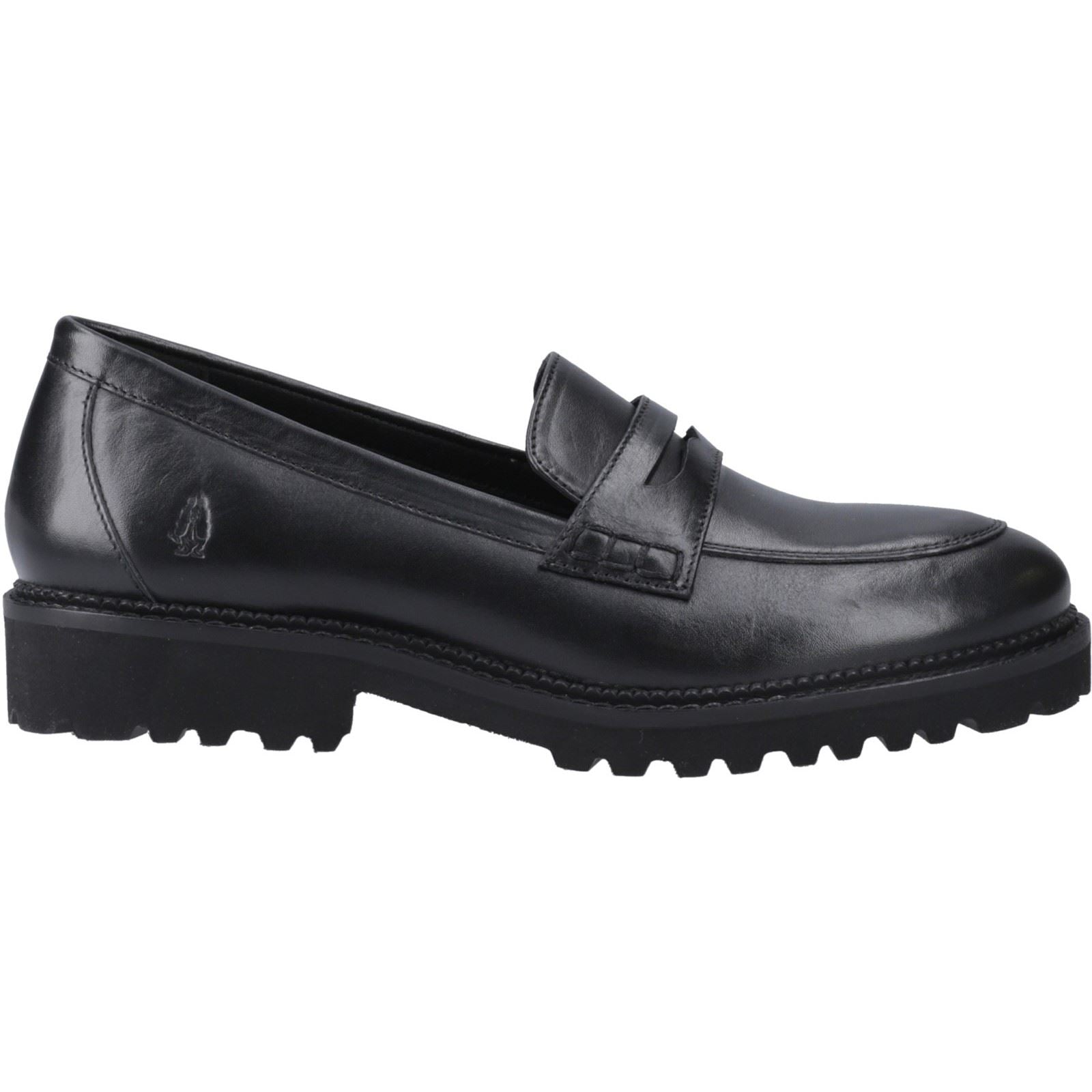 Hush Puppies Grazia Chaussures Plates Noires Pour Filles En Cuir