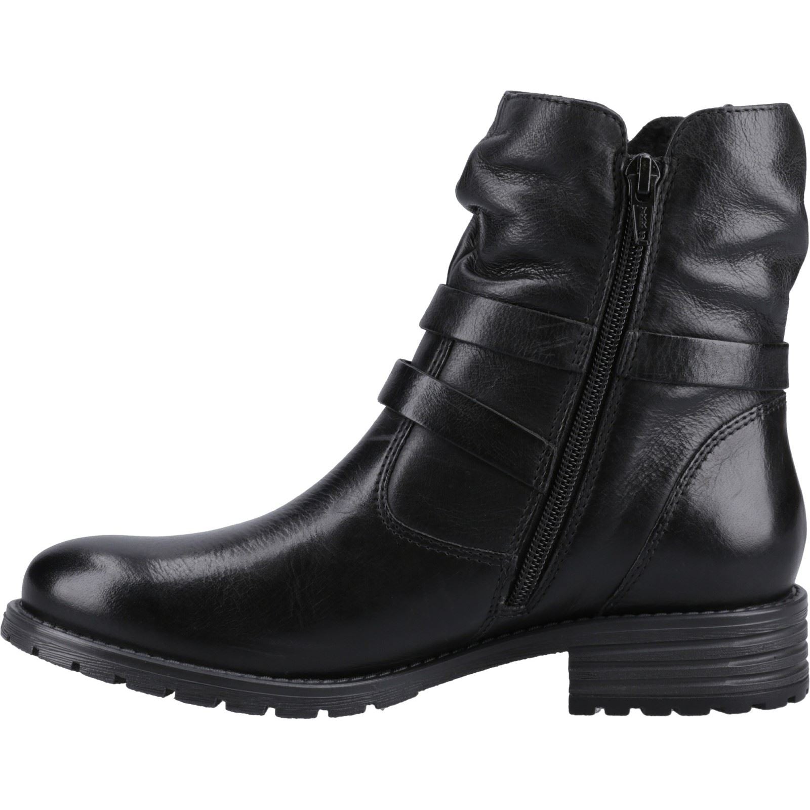 Hush Puppies Piper Bottes En Cuir Noires Pour Femmes