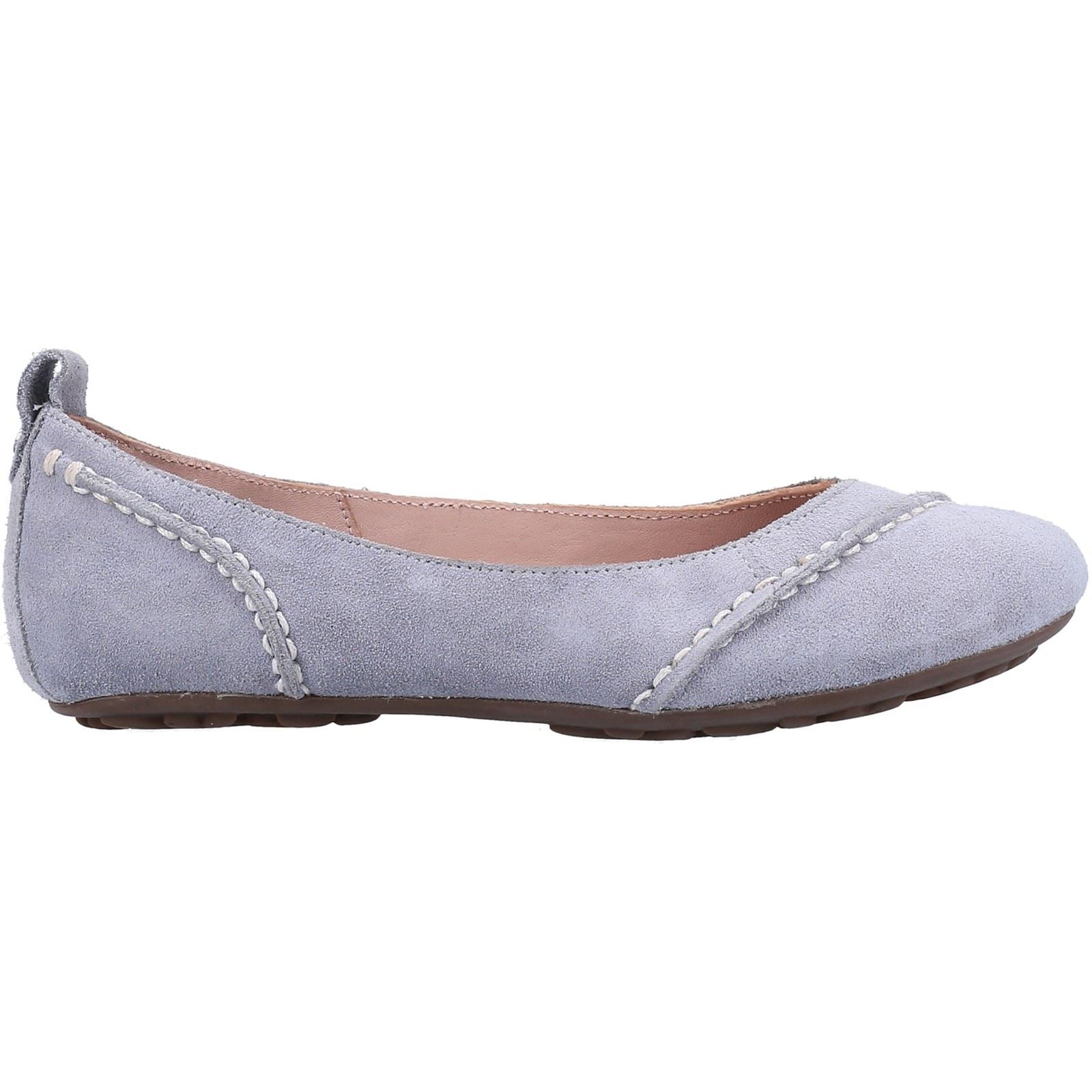 Hush Puppies Janessa Chaussures Plates En Cuir Bleu Poudré Pour Femmes