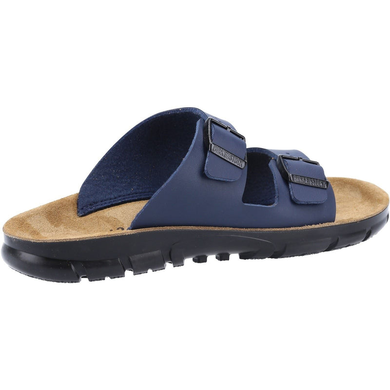 Birkenstock Bilbao Sandales Bleues En Cuir Pour Hommes