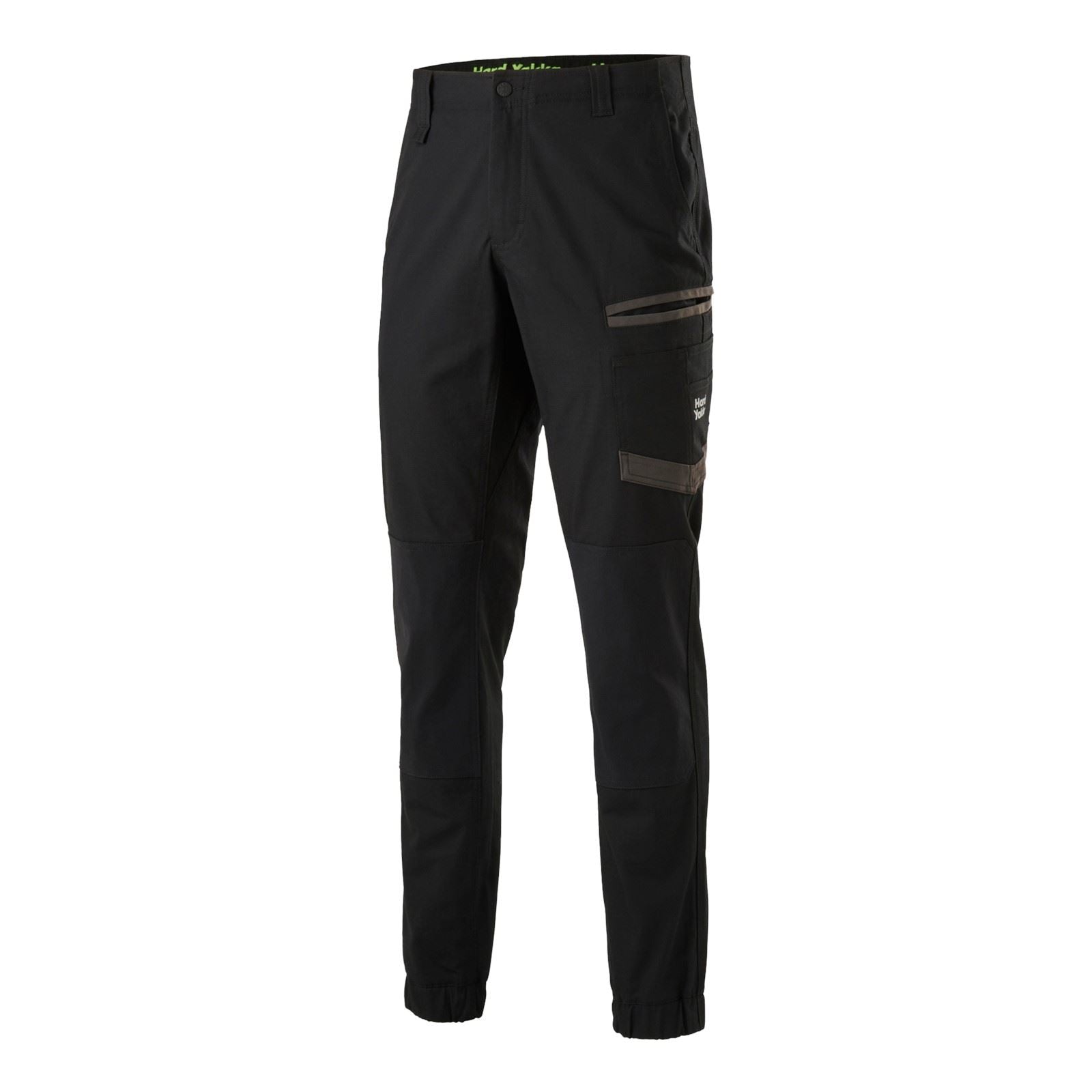 Hard Yakka Raptor Cuff Pantalons Noirs En Coton Pour Hommes - Extérieur
