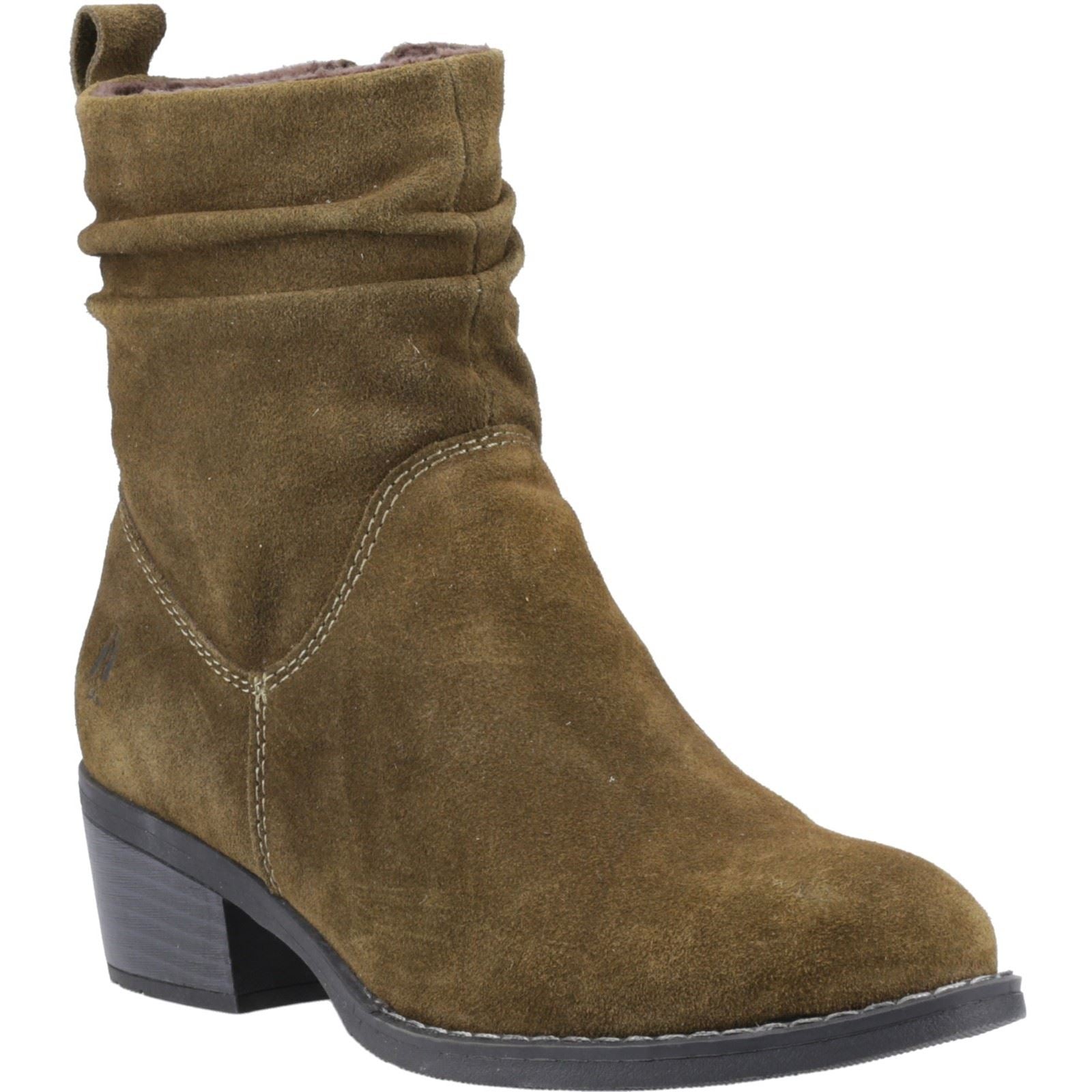 Hush Puppies Iris Bottines À Talons Kaki Pour Femme En Suède