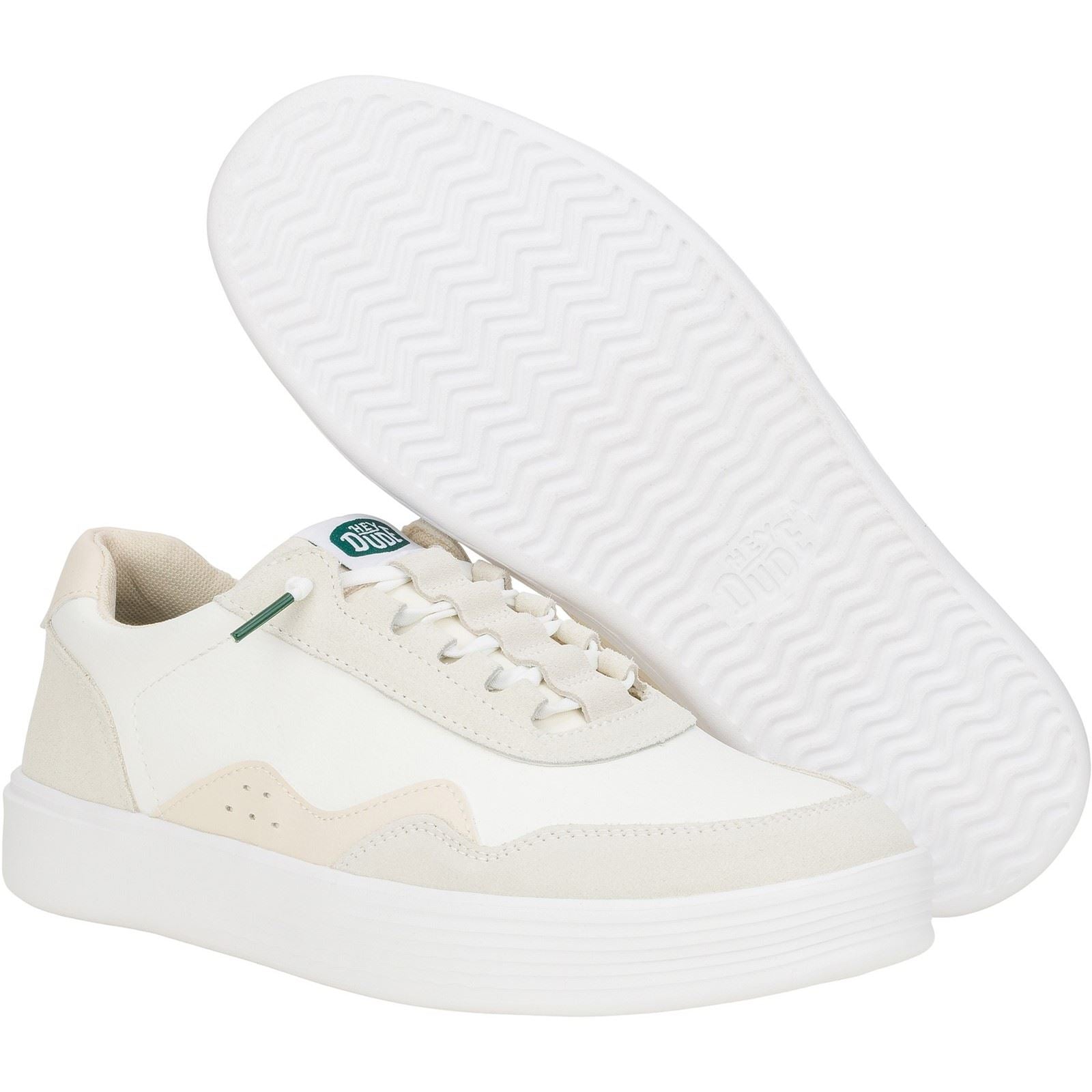 HEYDUDE Hudson Classic Baskets Légères Beiges/Blanches Pour Hommes Suede