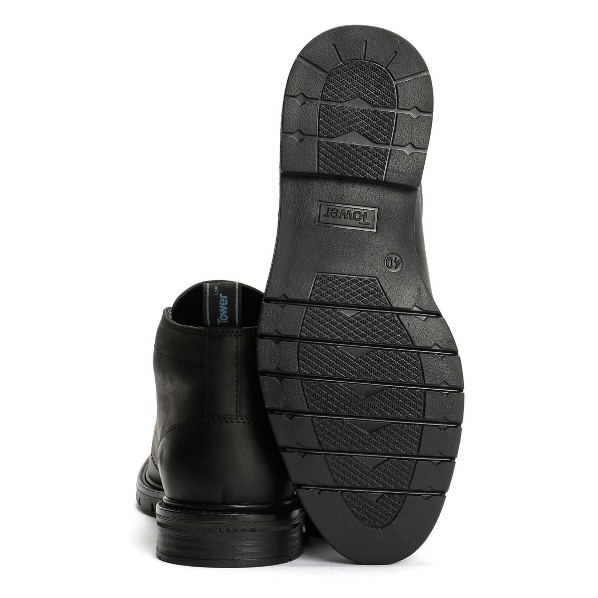Tower London Armour Chukka Lace  Bottes Noires En Cuir Pour Hommes