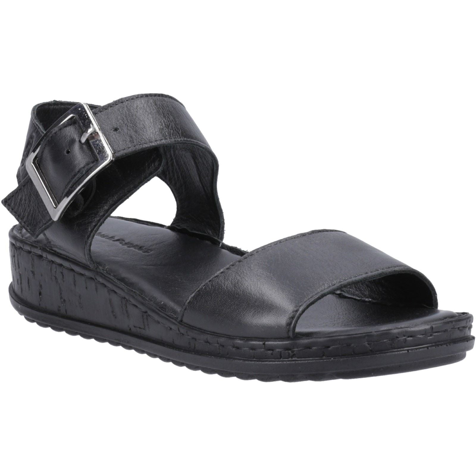 Hush Puppies Ellie Sandales Noires/Noires Pour Femmes En Cuir