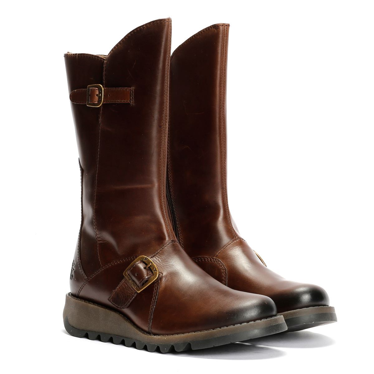 Fly London MES 2 Rug Bottes En Cuir Pour Femmes Marron