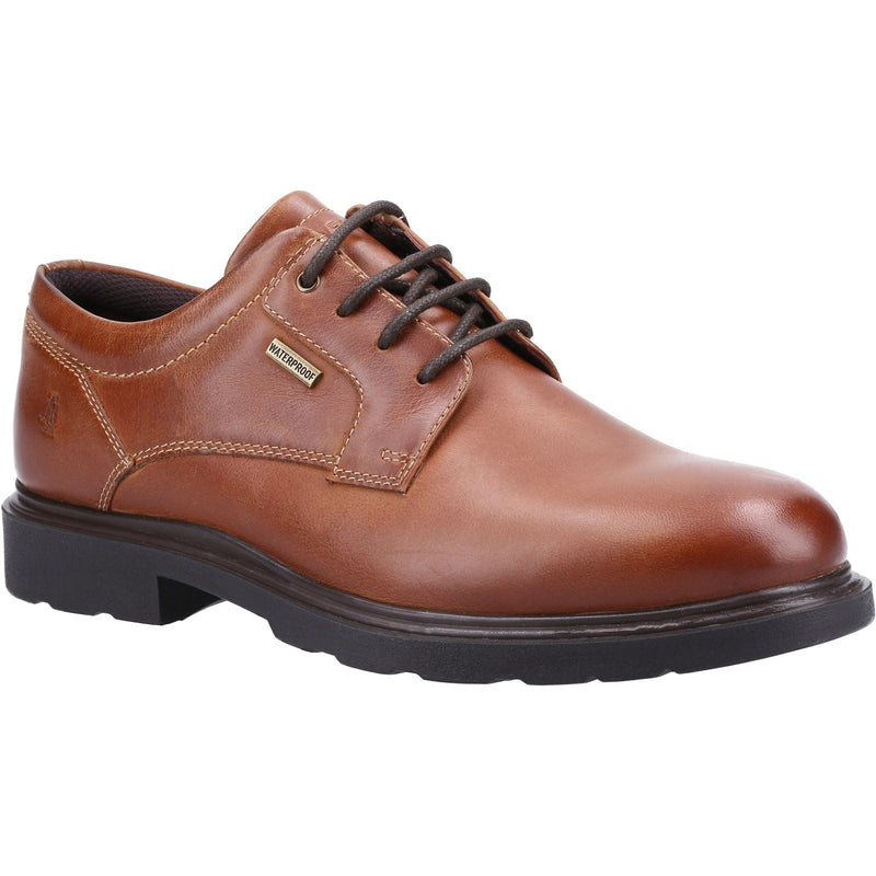 Hush Puppies Pearce Chaussures En Cuir Pour Homme À Lacets De Couleur Beige.