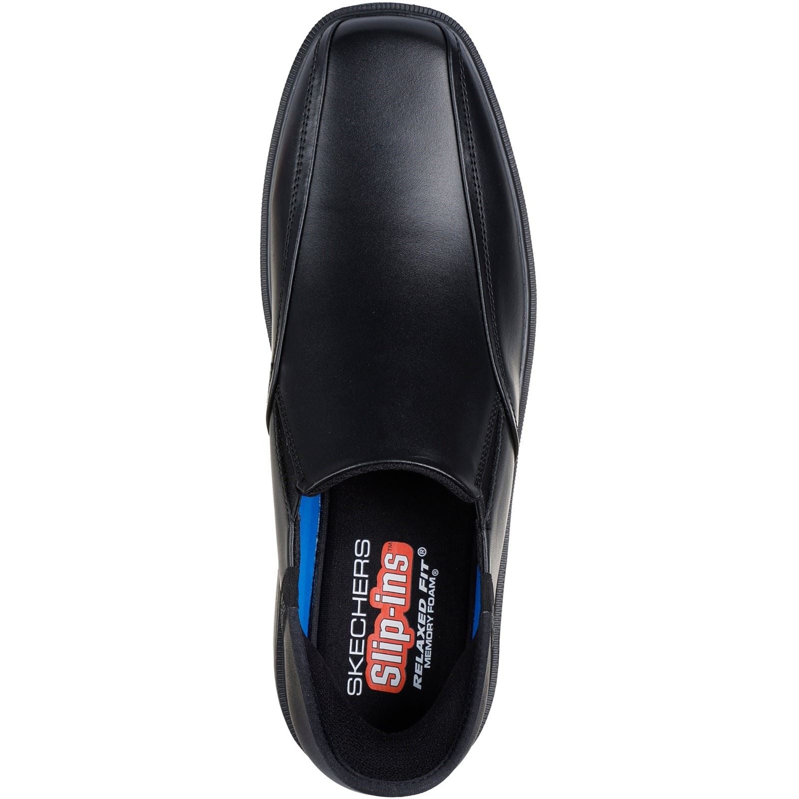 Skechers Caswell Frantone Chaussures En Cuir Pour Hommes Noires À Enfiler