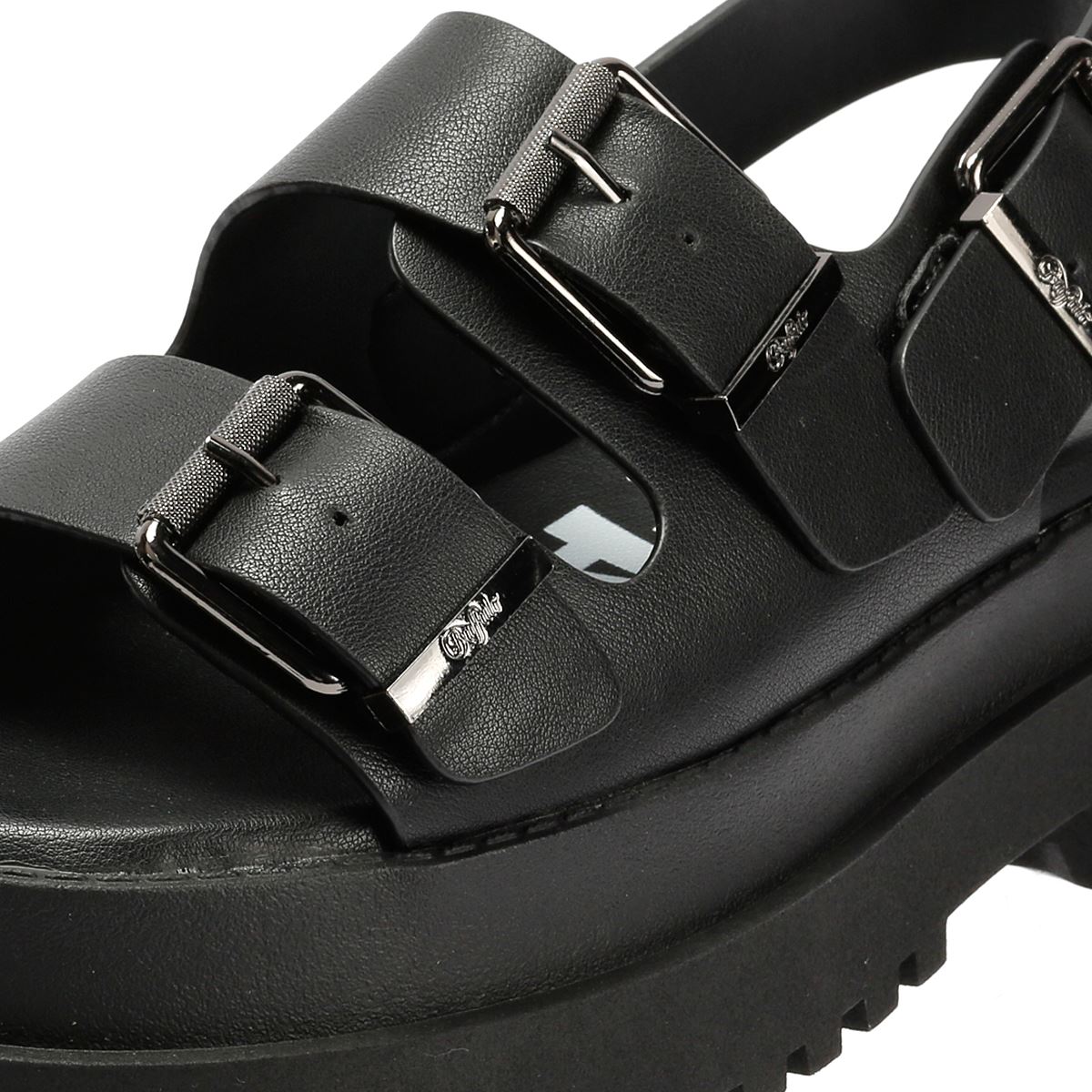 Buffalo Pluto Ari Sandales Noires Pour Femmes