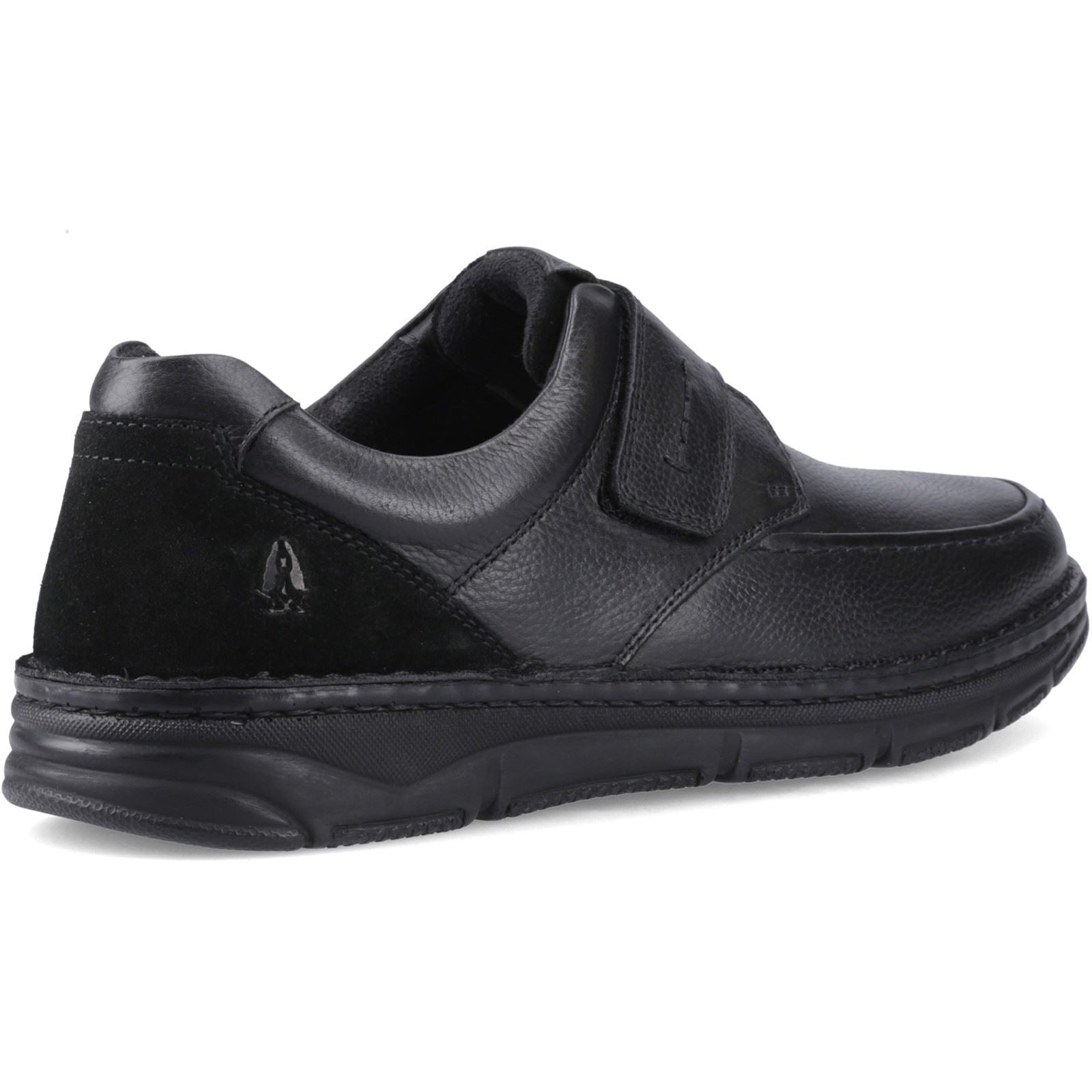 Hush Puppies Forde Touch Fastening Mocassins Noirs En Cuir Pour Hommes