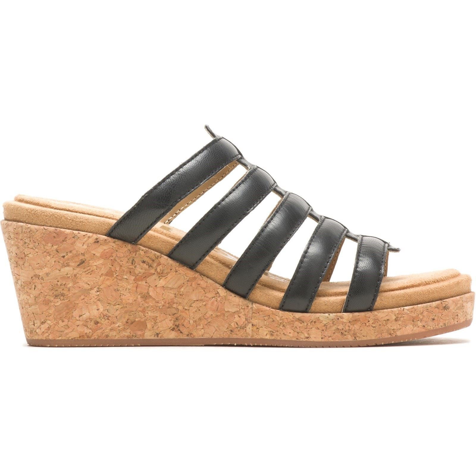 Hush Puppies Willow Slide Escarpins Compensés Noirs Pour Femmes En Cuir