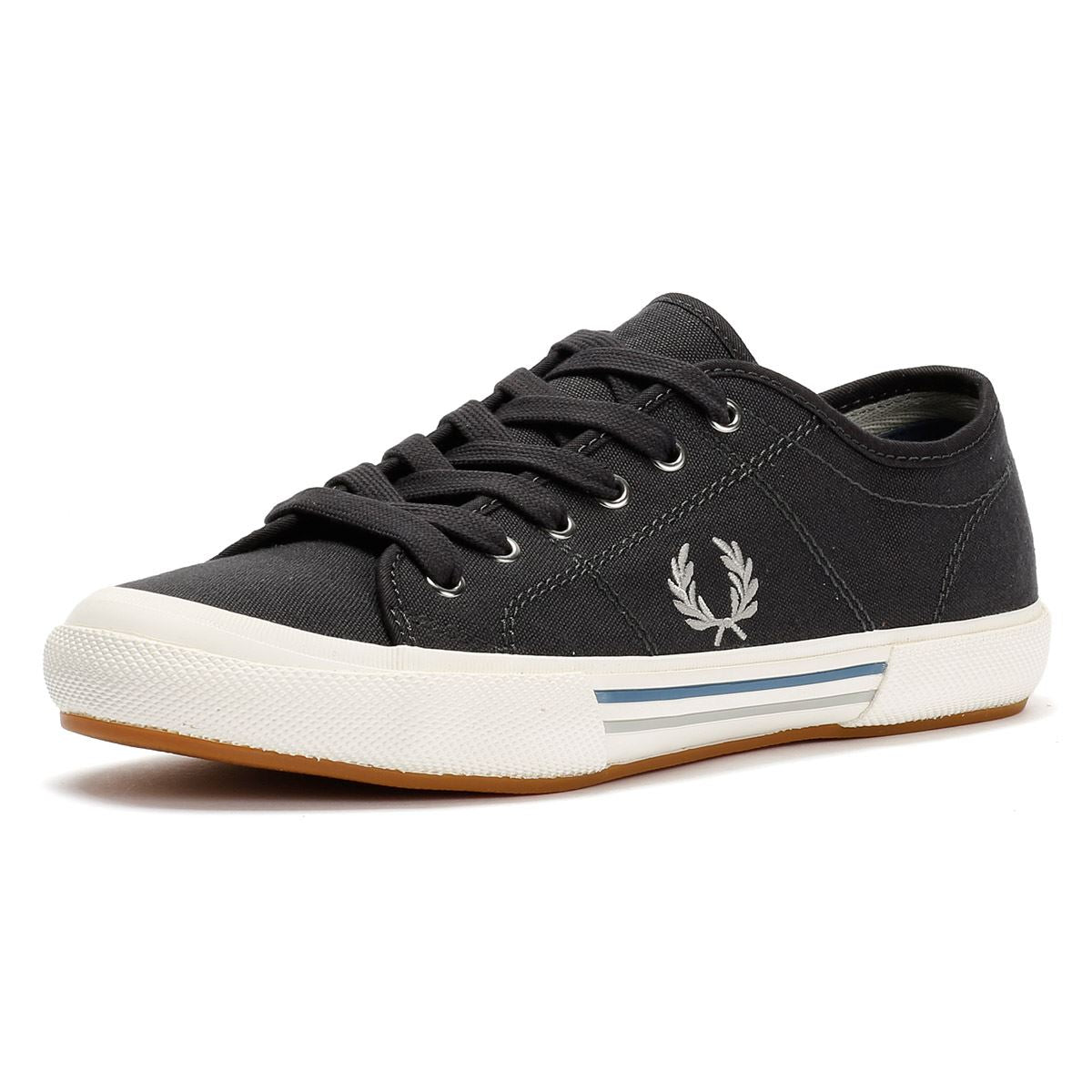Fred Perry B708 Vintage Tennis Baskets Grises En Toile Pour Hommes