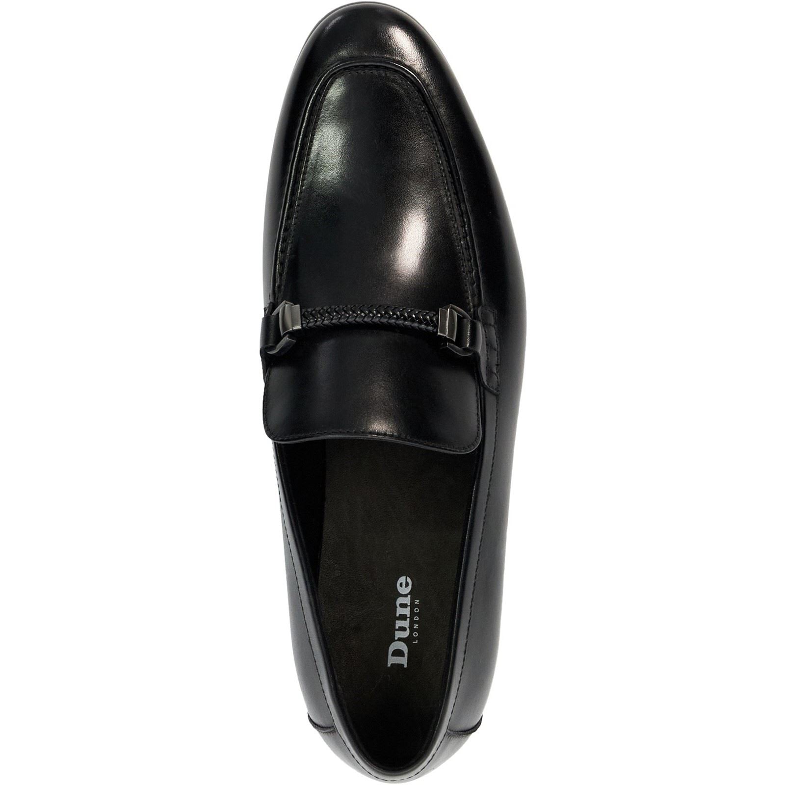 Dune Scilly Mocassins Noirs En Cuir Pour Hommes