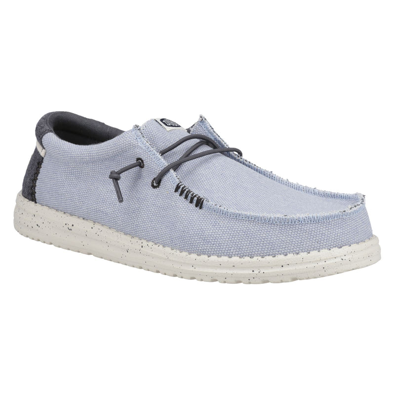 HEYDUDE Wally Coastline Chaussures Bateau Blanches En Toile Pour Hommes
