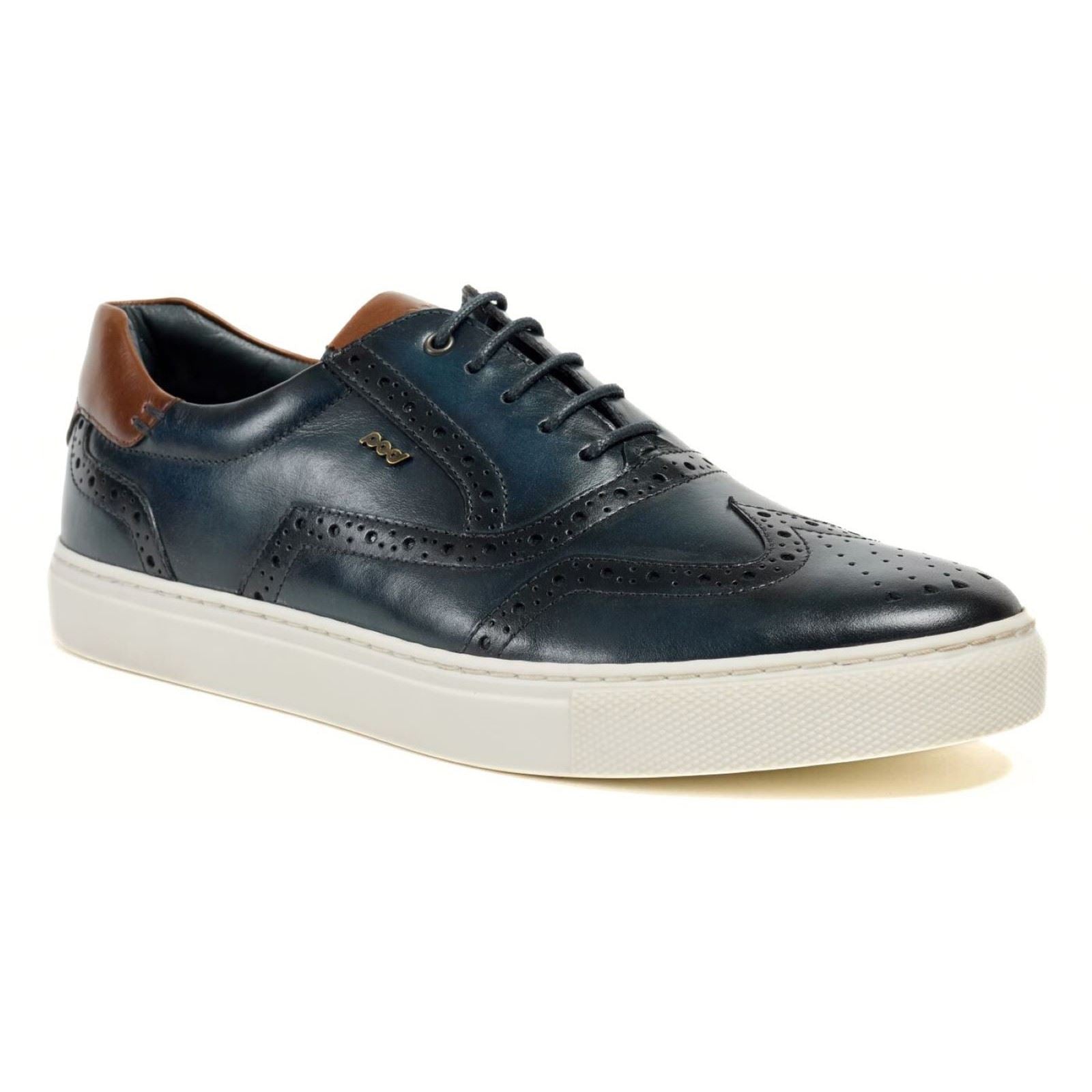 Pod Dobbs Chaussures Richelieu En Cuir Bleu Marine Pour Hommes
