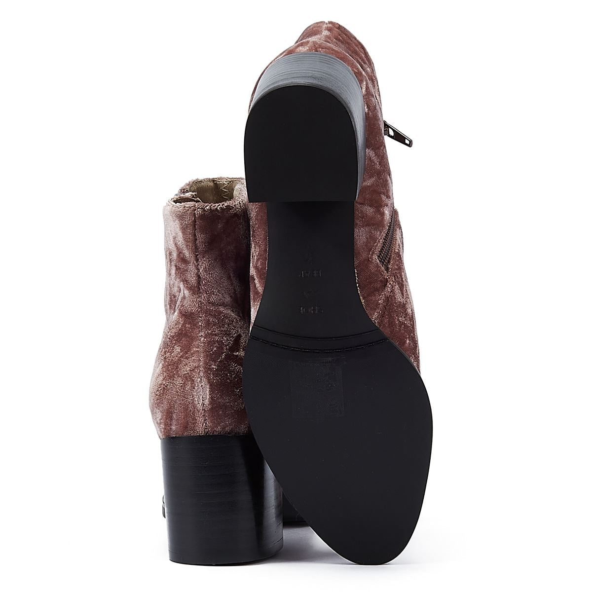 Shoe The Bear Ceci Bottes Marron Pour Femmes En Velours Profond Blush