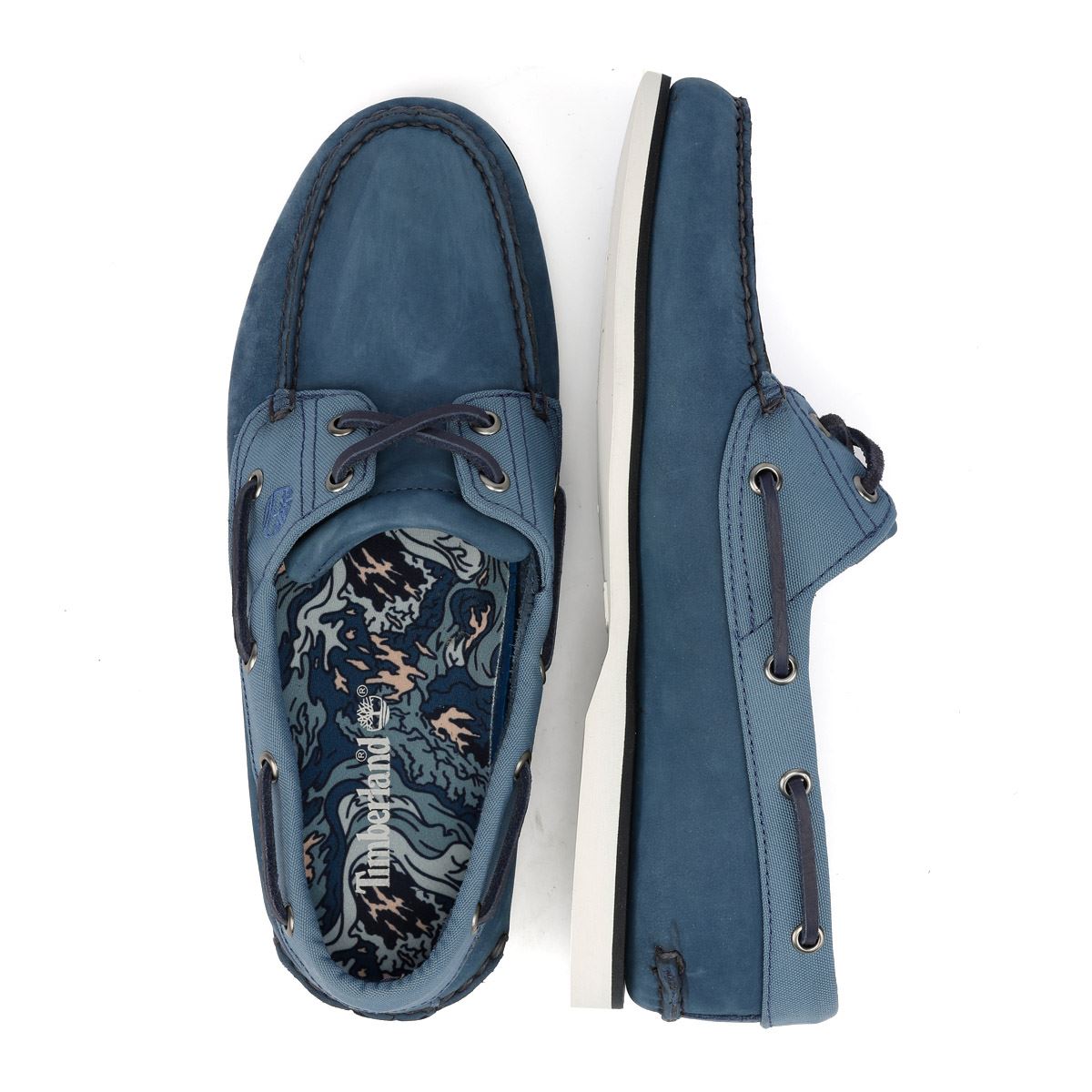 Timberland Classic 2 Eye Chaussures À Lacets Bleues Pour Hommes En Cuir