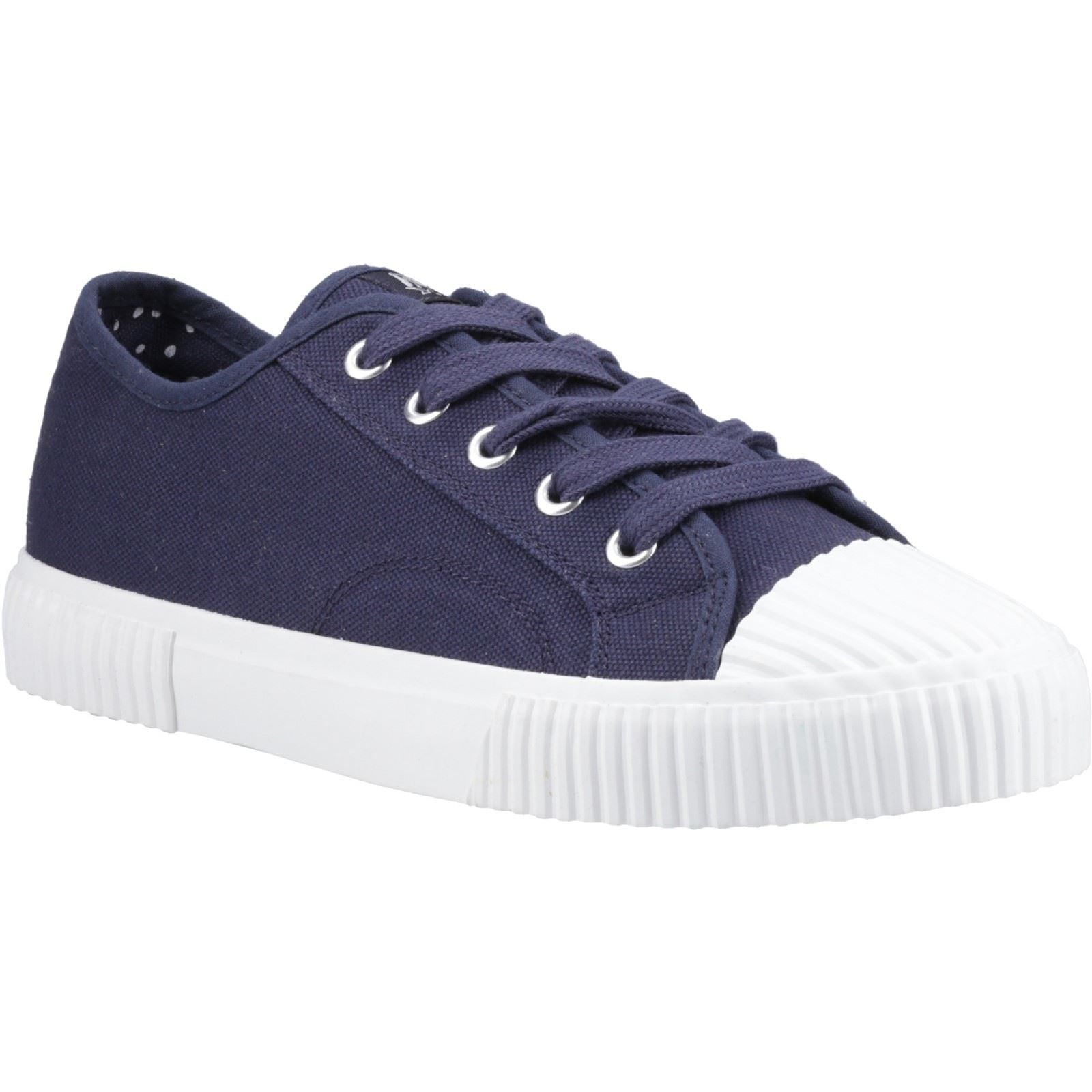 Hush Puppies Freya Canvas Sneakers Pour Femmes En Tissu Bleu Marine