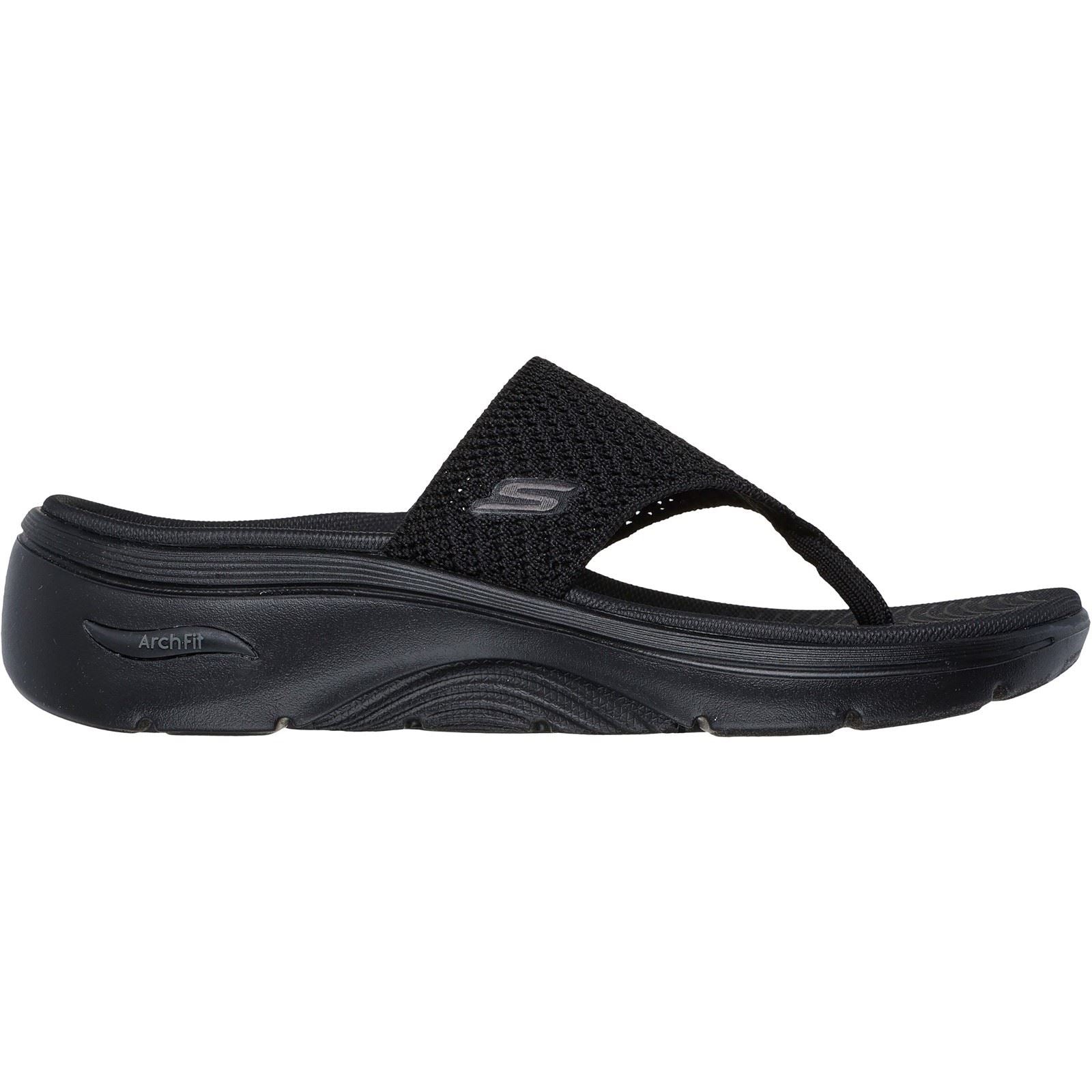 Skechers Go Walk Arch Fit 2.0 Sandales Noires Pour Femmes En Polyester